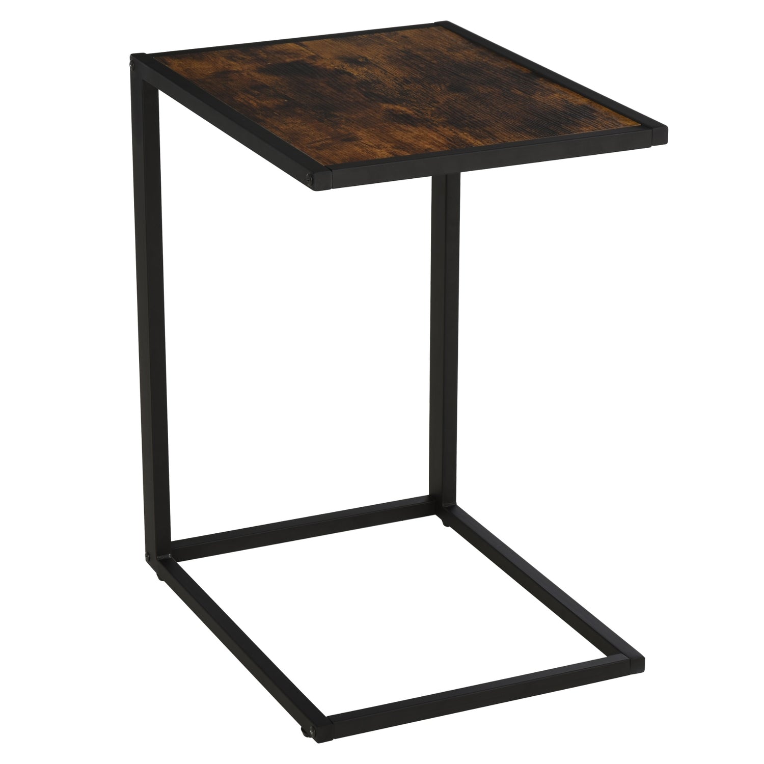 C-format sidobord, metall MDF, Rustik brun, 41x51x64 cm