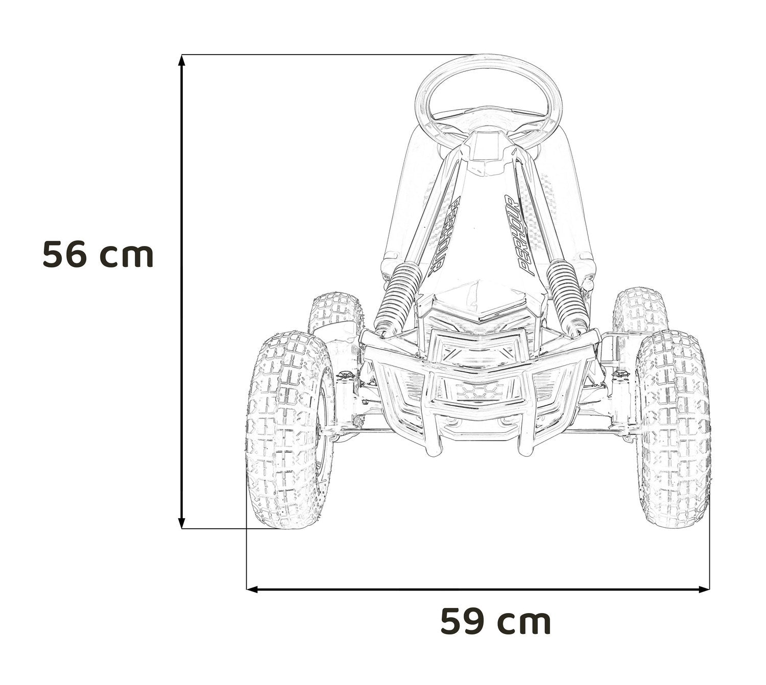 Chain Drive Pedal Go-Kart med justerbart sportssete