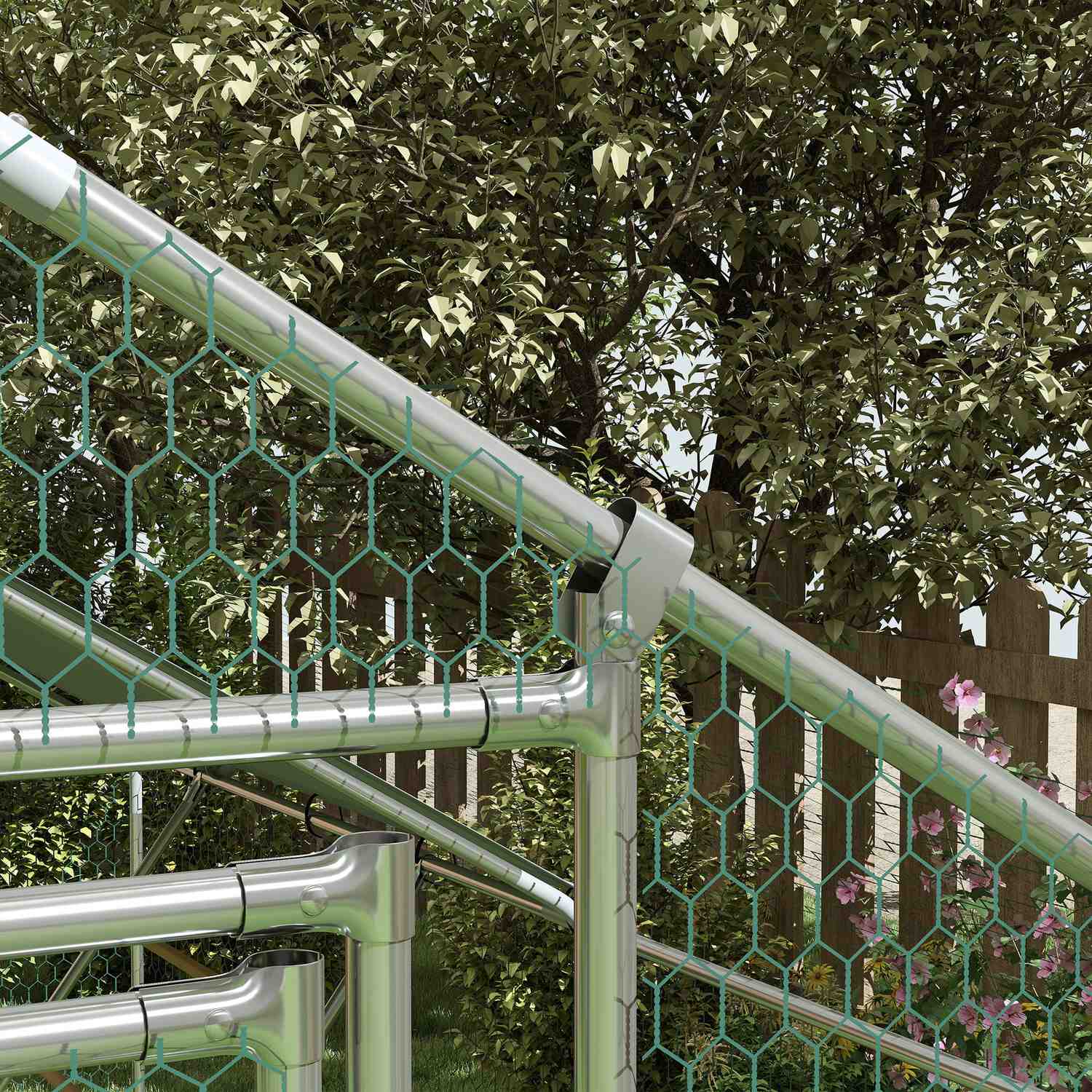 Chicken Coop stålkapsling, 300x200x195 cm, UV-överdrag