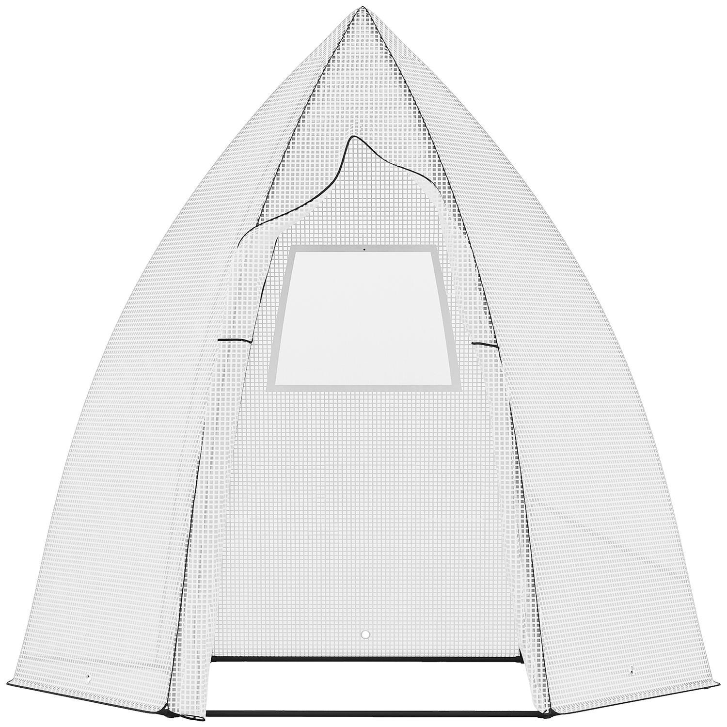 Minidrivhus vintertelt med rulledør, for hage/balkong, vinterbeskyttelse, hvit, 160X140X180Cm