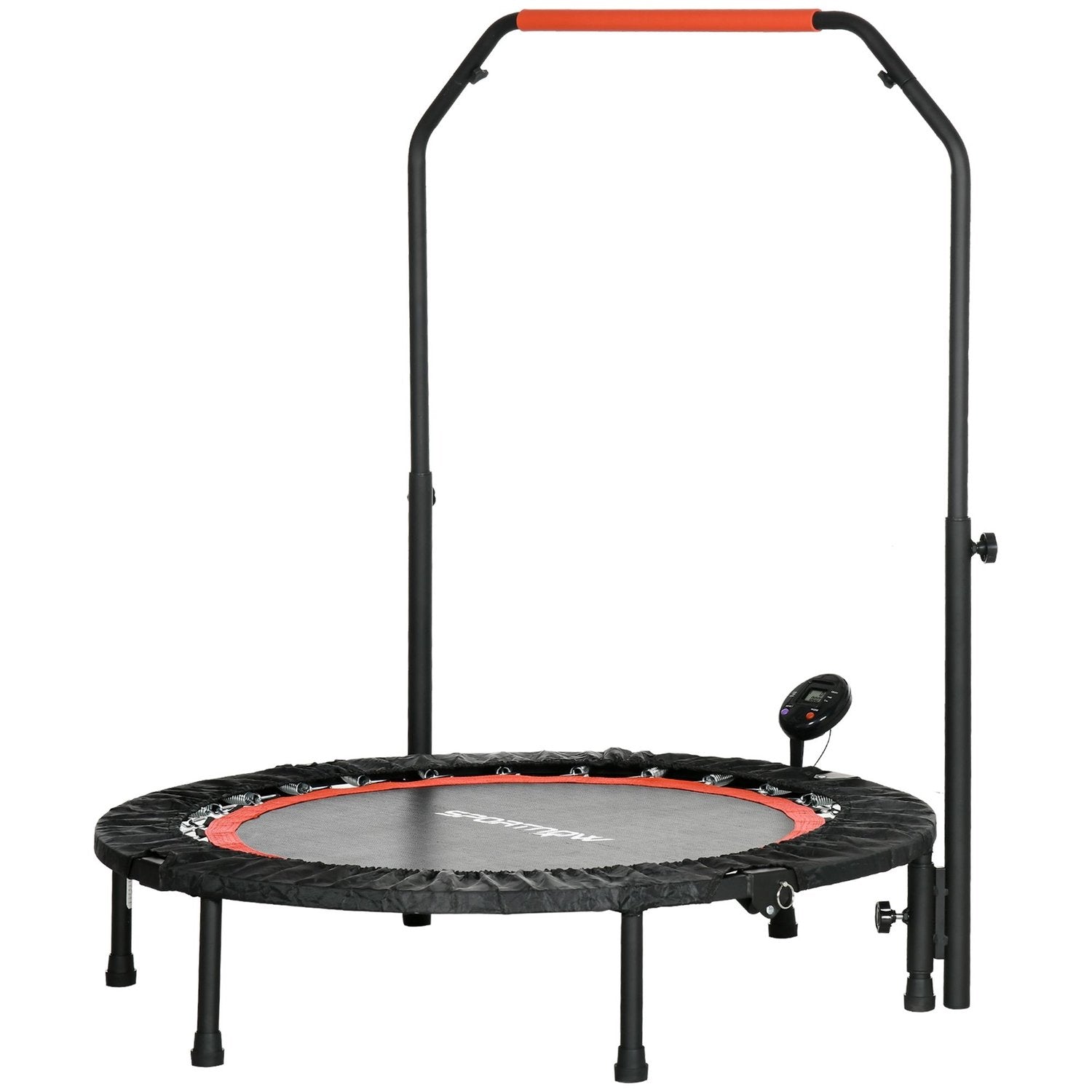 Mini trampoline LCD-skjerm 102 cm Fitness trampoline med 4-veis høydejusterbart håndtak opptil 100 kg