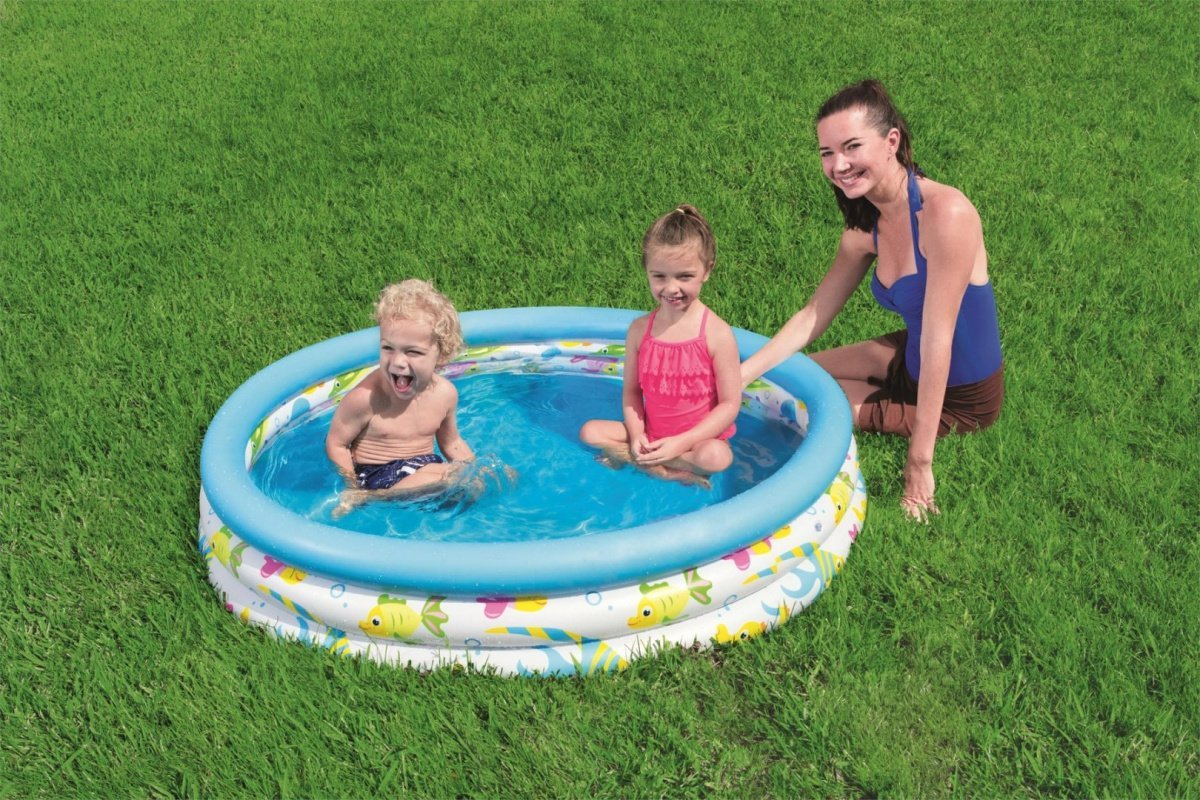 Coral Kids Pool 48"x10" med sikkerhetsventiler og reparasjonslapp