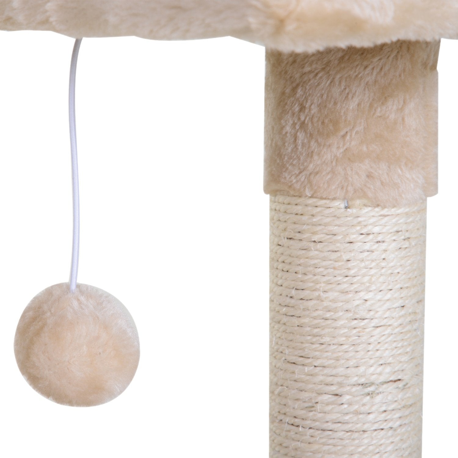 Klätterträd Beige Skrapstolpe Sisal Column Plysch Hängmatta 50X36X70Cm