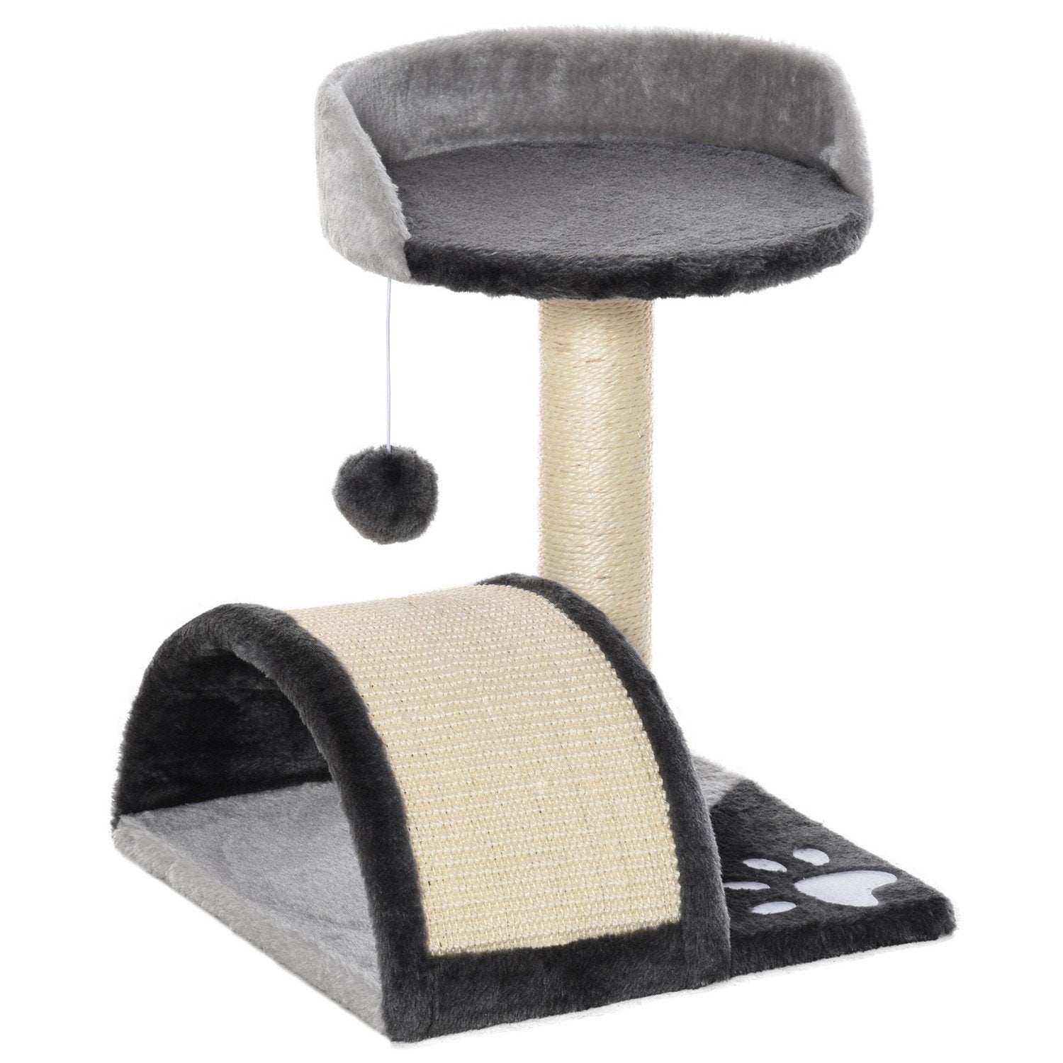 Skrapstolpe Spelbollar & Sisalrep Skrapstolpar, Stall Cat Tree, Grå, 35,5X37X46Cm