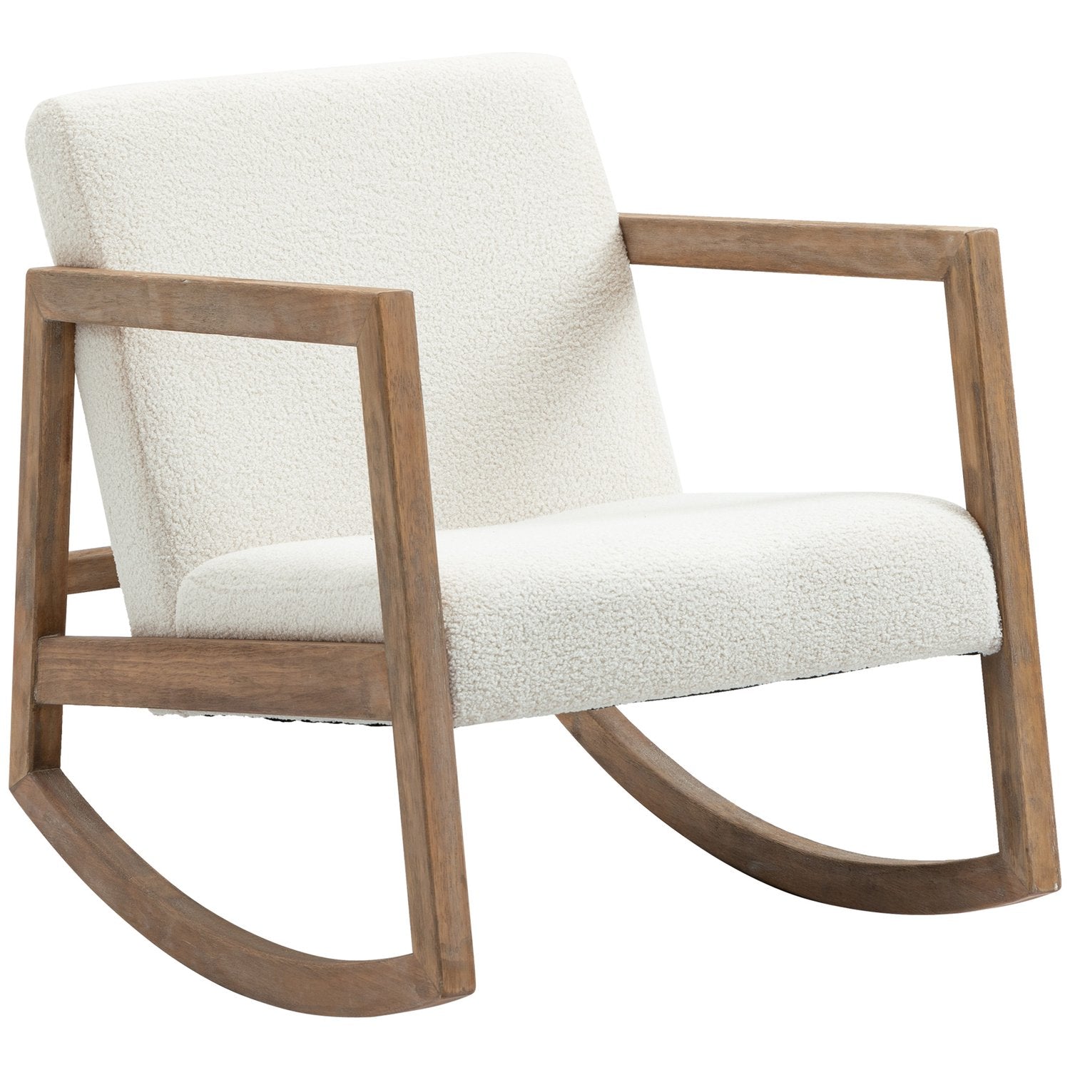 Cream White Rubberwood gungstol – vadderad komfort