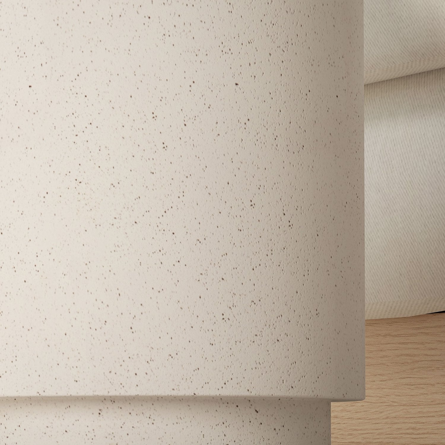 Creme White Stone-Look Soffbord, Ø37 x 43 cm