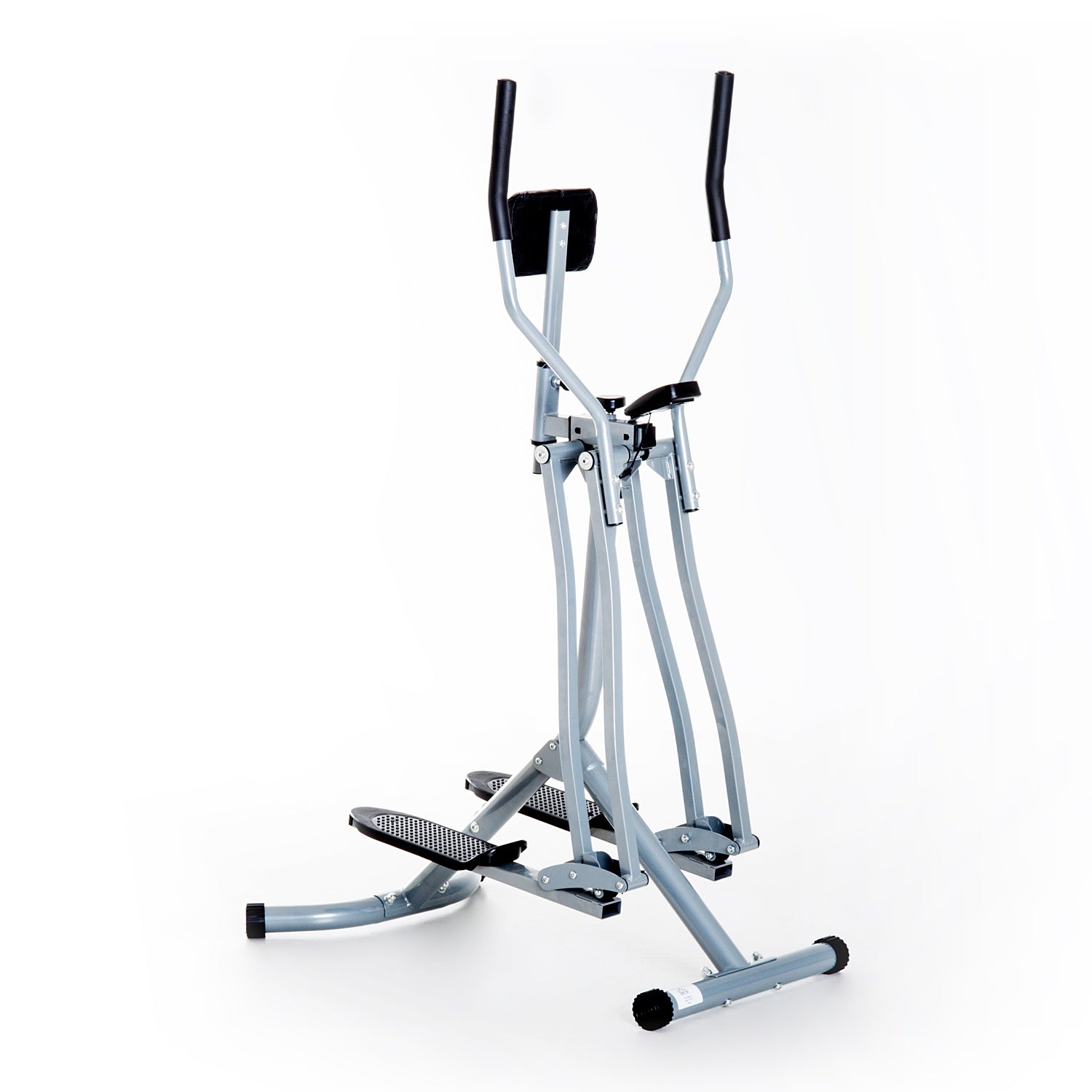 Elliptisk crosstrainer – stål, silver, med LCD-skärm