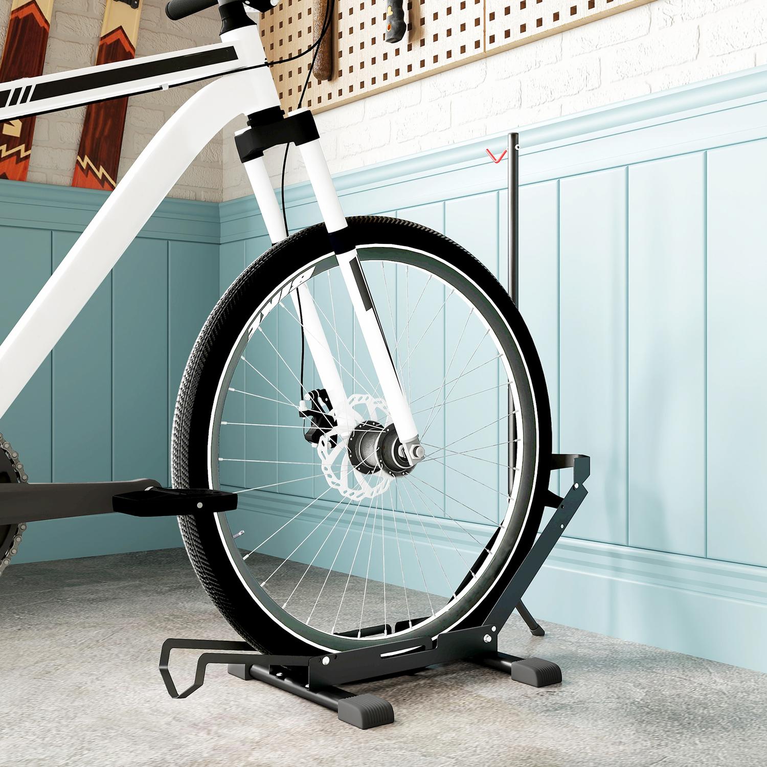 Cykelställ för cyklar cykelhållare i stål med 80 mm däckbredd 75 x 41 x 81H cm svart