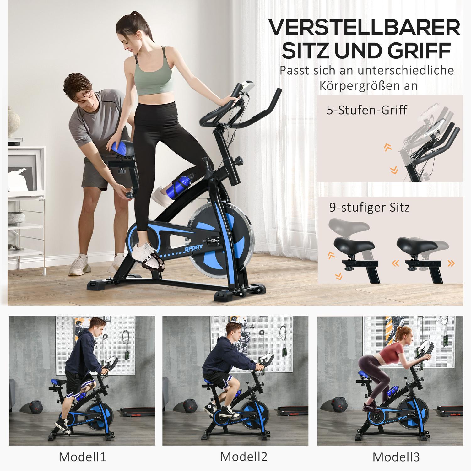 Motionscykeltränare med LCD-skärm och justerbar sits