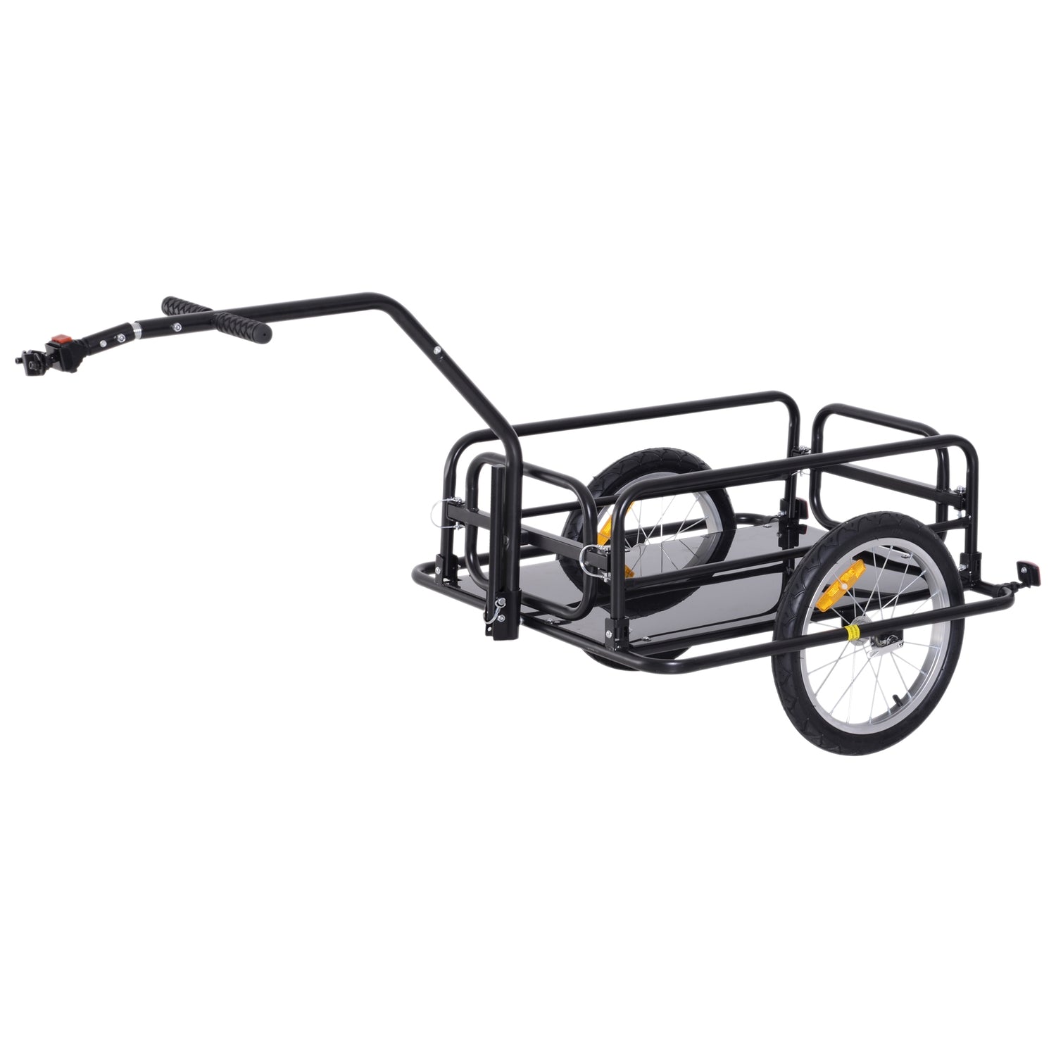 Cykellastvagn, 40 kg kapacitet, hopfällbar, svart