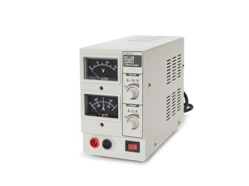 DC-reglerad labbströmförsörjning 0-15 Vdc / 0-2 A analog