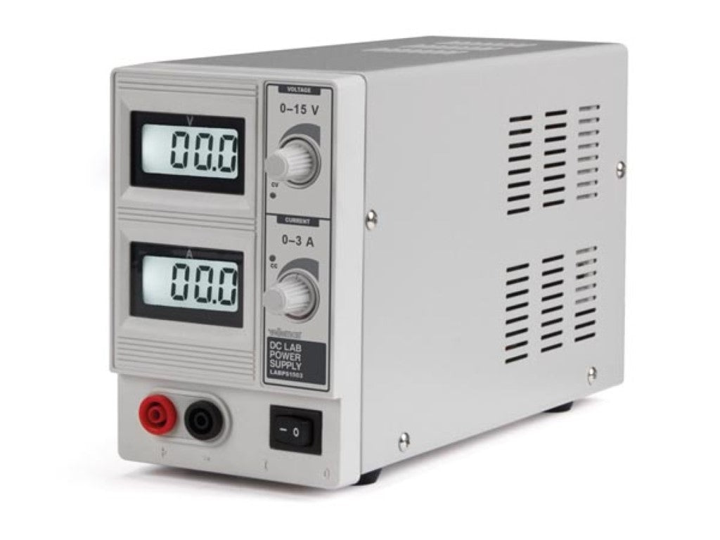 Dc Lab Strömförsörjning 0-15 Vdc / 0-3 A Max med dubbel LCD-skärm