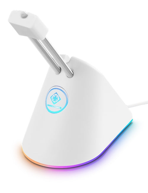Deltaco Gaming RGB Mus Bungee för muskabel - Vit/RGB