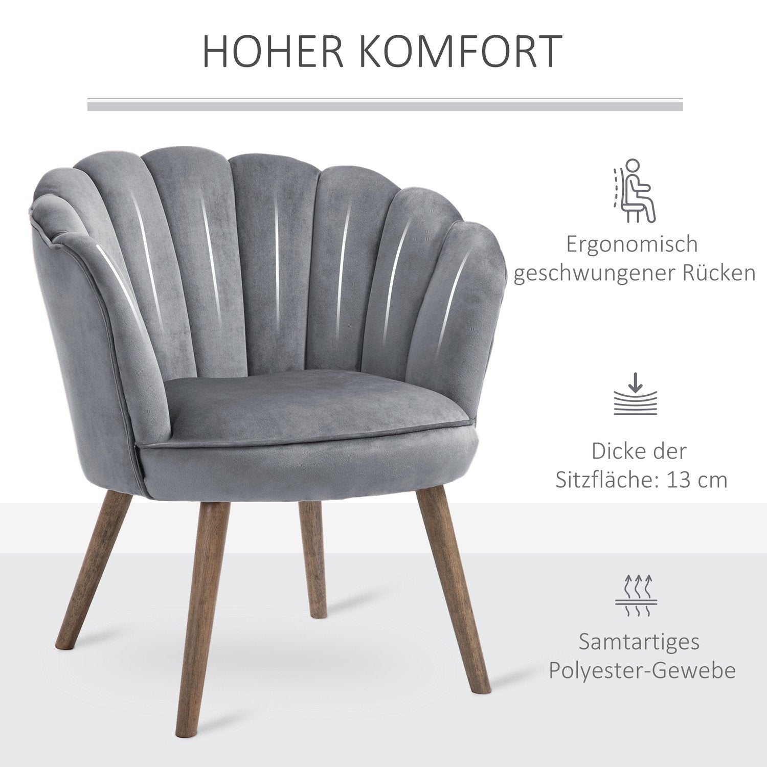 Spisestol Kjøkken Stol Lenestol Med Rygg Stue Stol Polyester Gummi Tre Mørkegrå 66 X 72 X 79 Cm