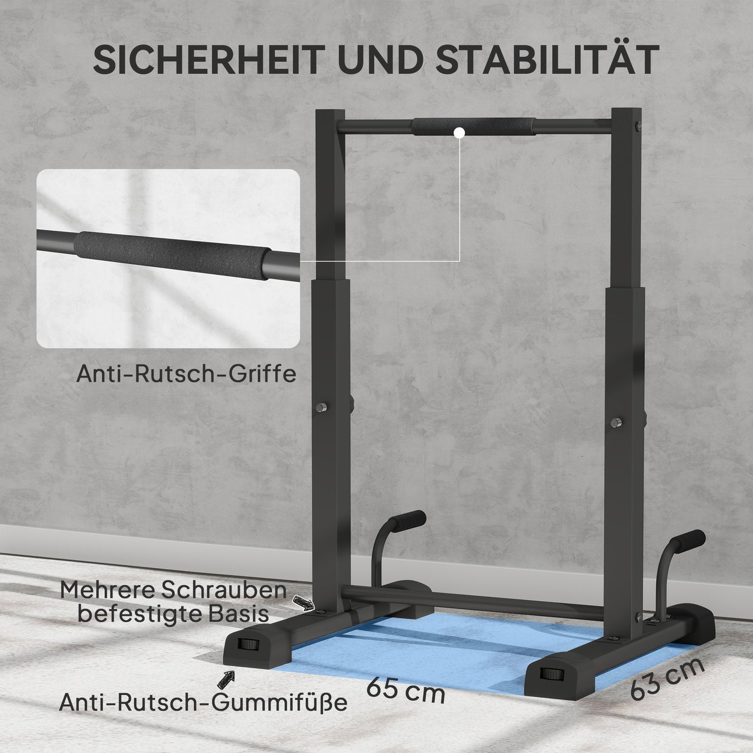 Dip Station – 540 kg kapacitet, justerbar höjd Fitness Bars