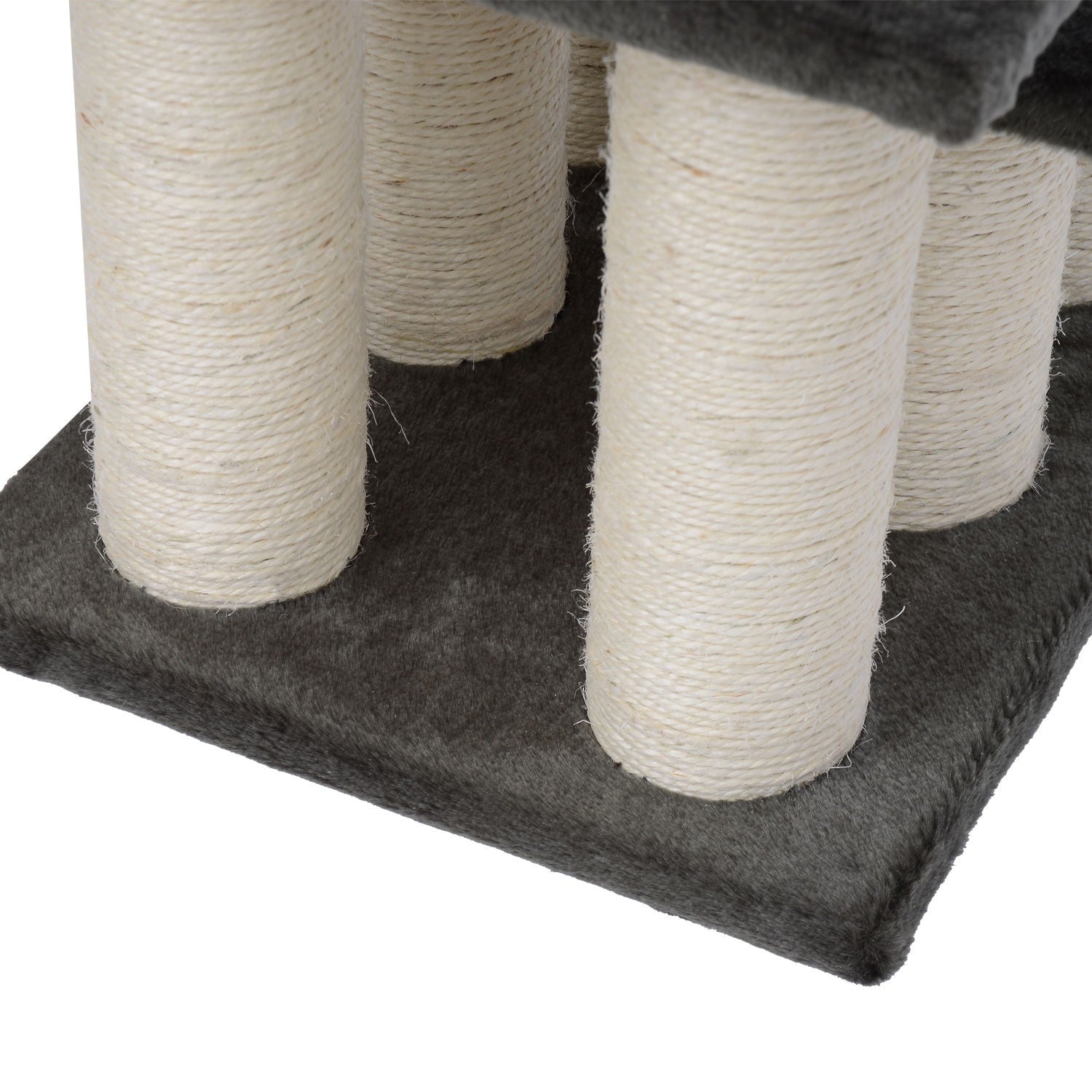 Djurtrappa för katter och hundar, 3-stegs plysch, mörkgrå 45x35x34 cm