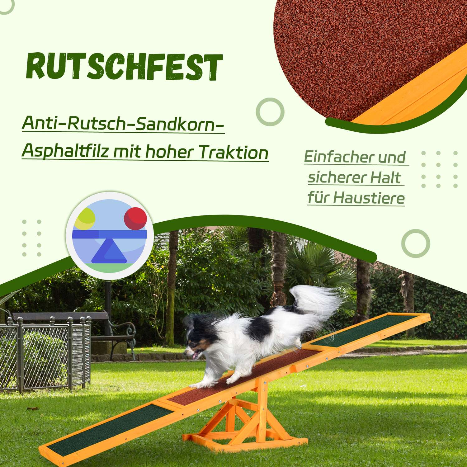 Dog Agility Rocker Toy – 180 x 30 x 30 cm, Utomhusträning