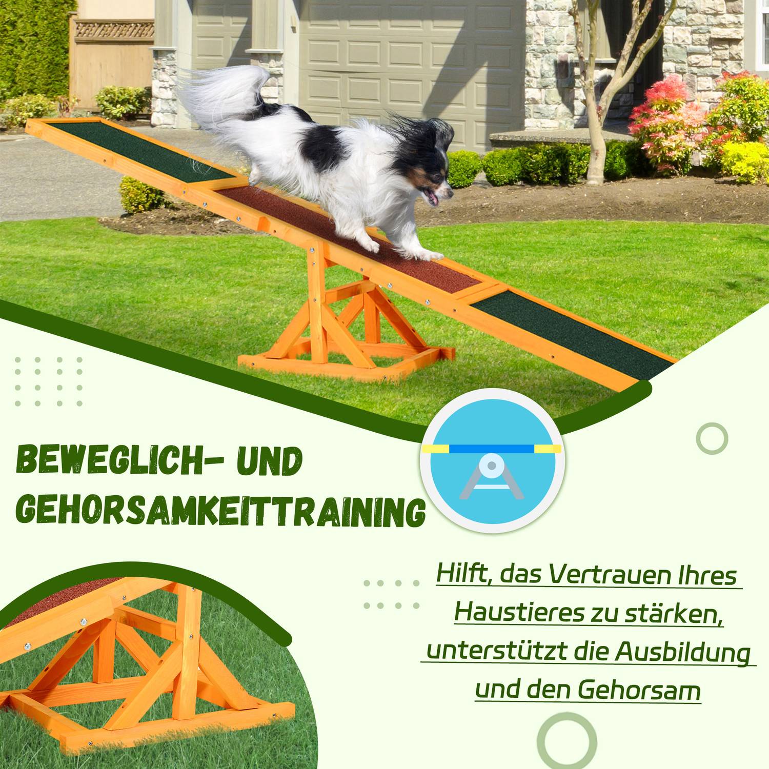 Dog Agility Rocker Toy – 180 x 30 x 30 cm, Utomhusträning