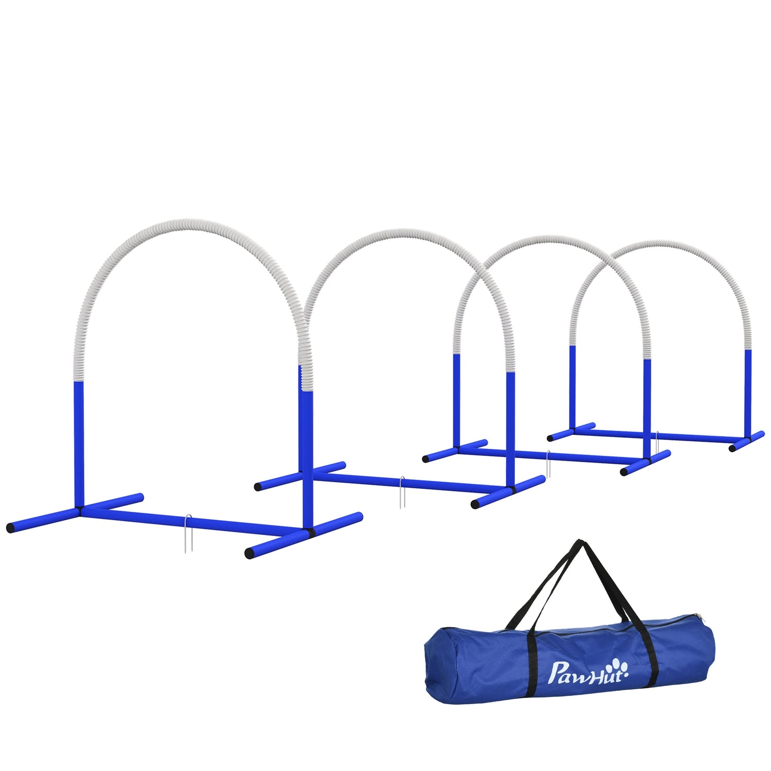 Dog Agility Set med 4 stolpar och väska, bärbar och hållbar