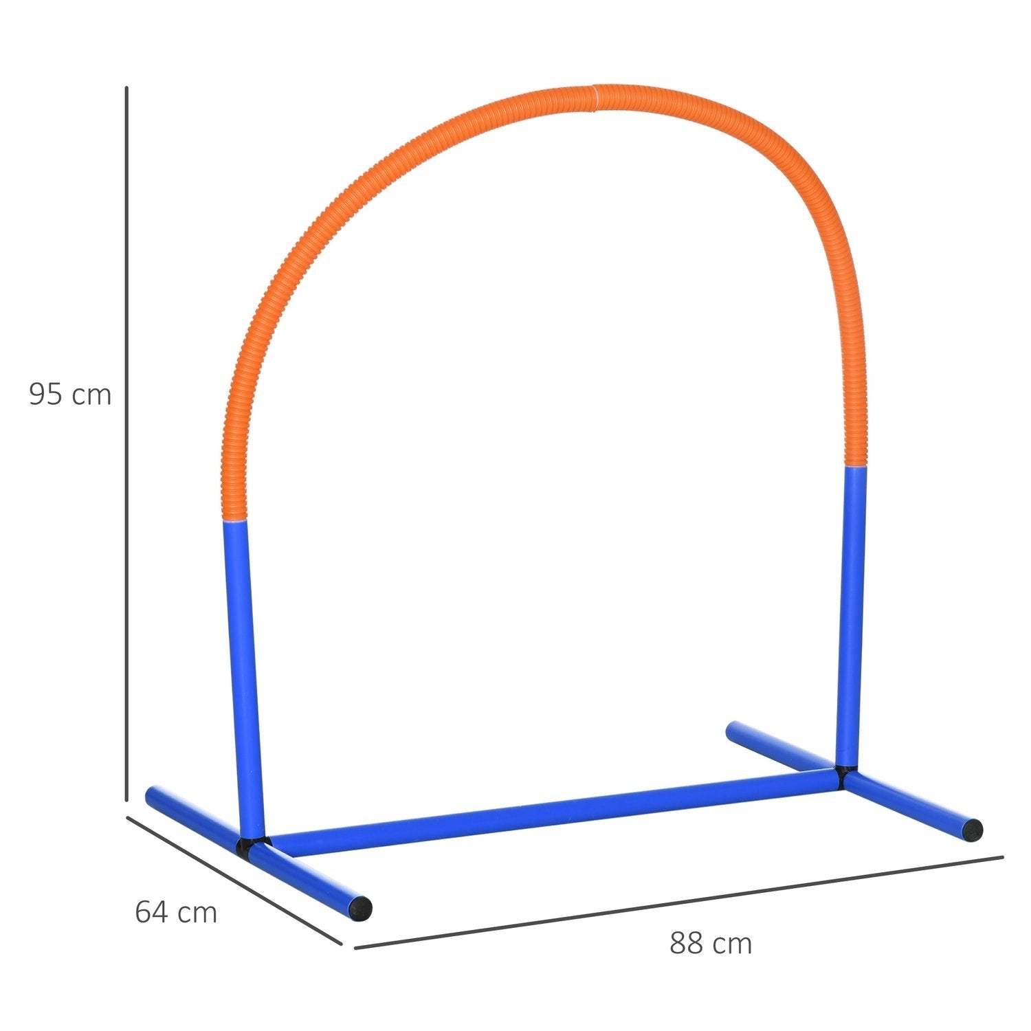 Hunde Agility Treningsutstyr, Hunde Agility Sett, 4-delt Hunde Treningssett med bæreveske, blå + oransje, 88 X 64 X 95 Cm