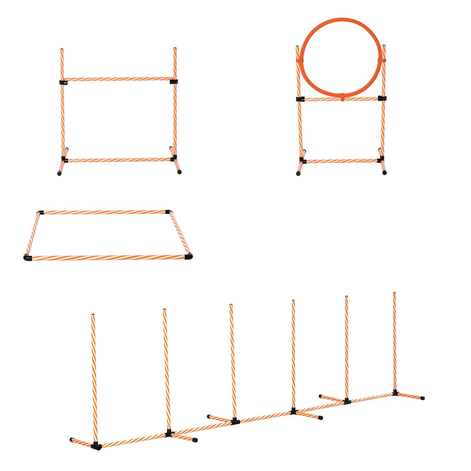 Dog Agility Set Hundetreningssett med hundetunneltrening for kjæledyr Inkluderer veske Lett å bære Plast Polyester Oransje＋Hvit