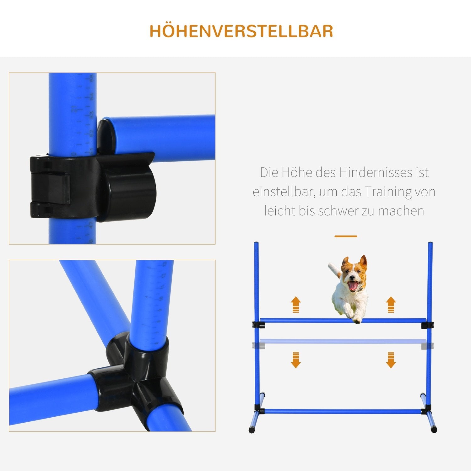 Agility Häckset Slalomstänger Hundträningsset 4 X Häck, Plast, Blå, 99X65X94Cm