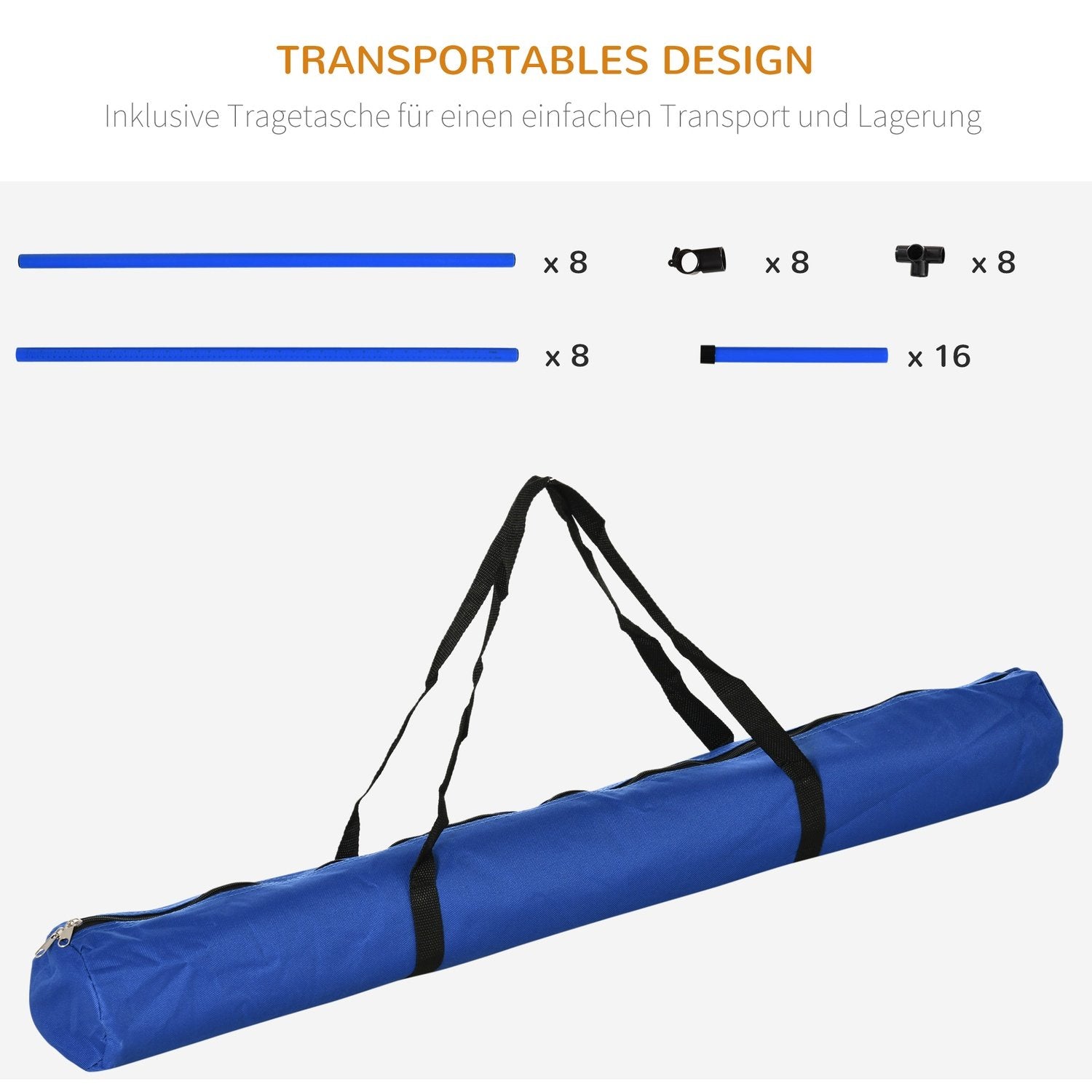 Agility Häckset Slalomstänger Hundträningsset 4 X Häck, Plast, Blå, 99X65X94Cm