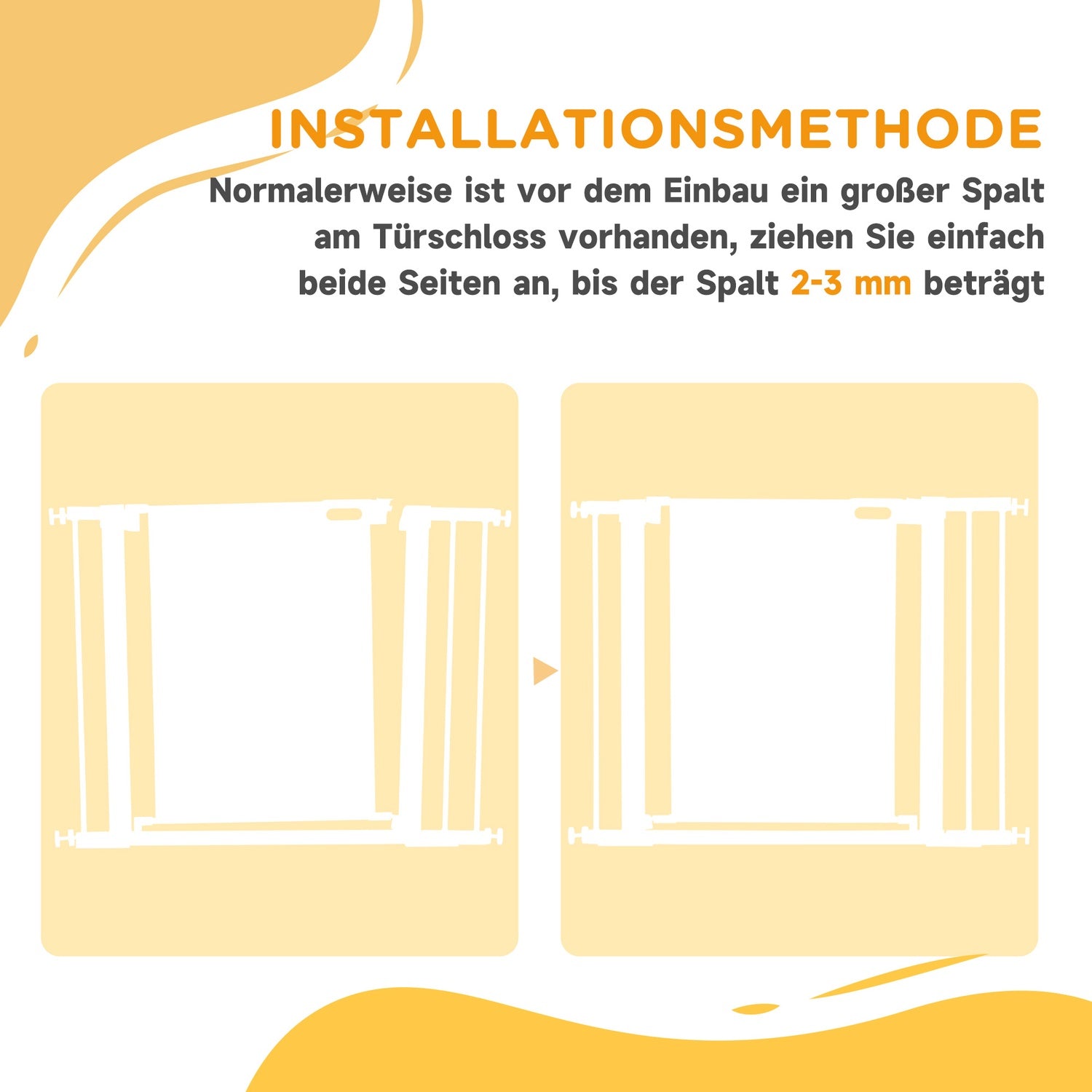 Dog Gate, No Drill, Auto-Close, Stål, 75-103 Cm, Svart