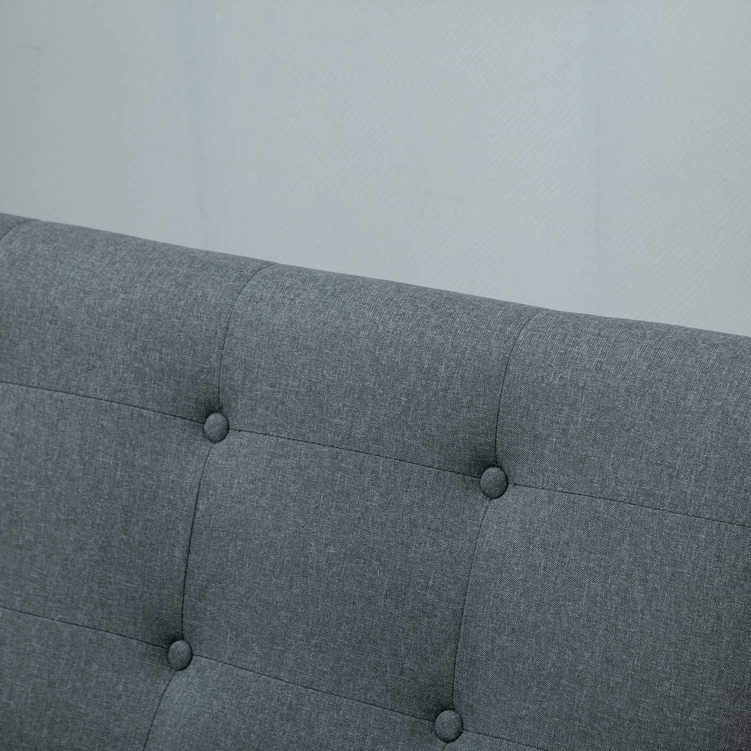 Dobbelt sofatrekk Loveseat, Kompakt design, To-seter, Stoffsofa, 2-seter, Lin og gummitre, Grå, 115X66,5X73Cm