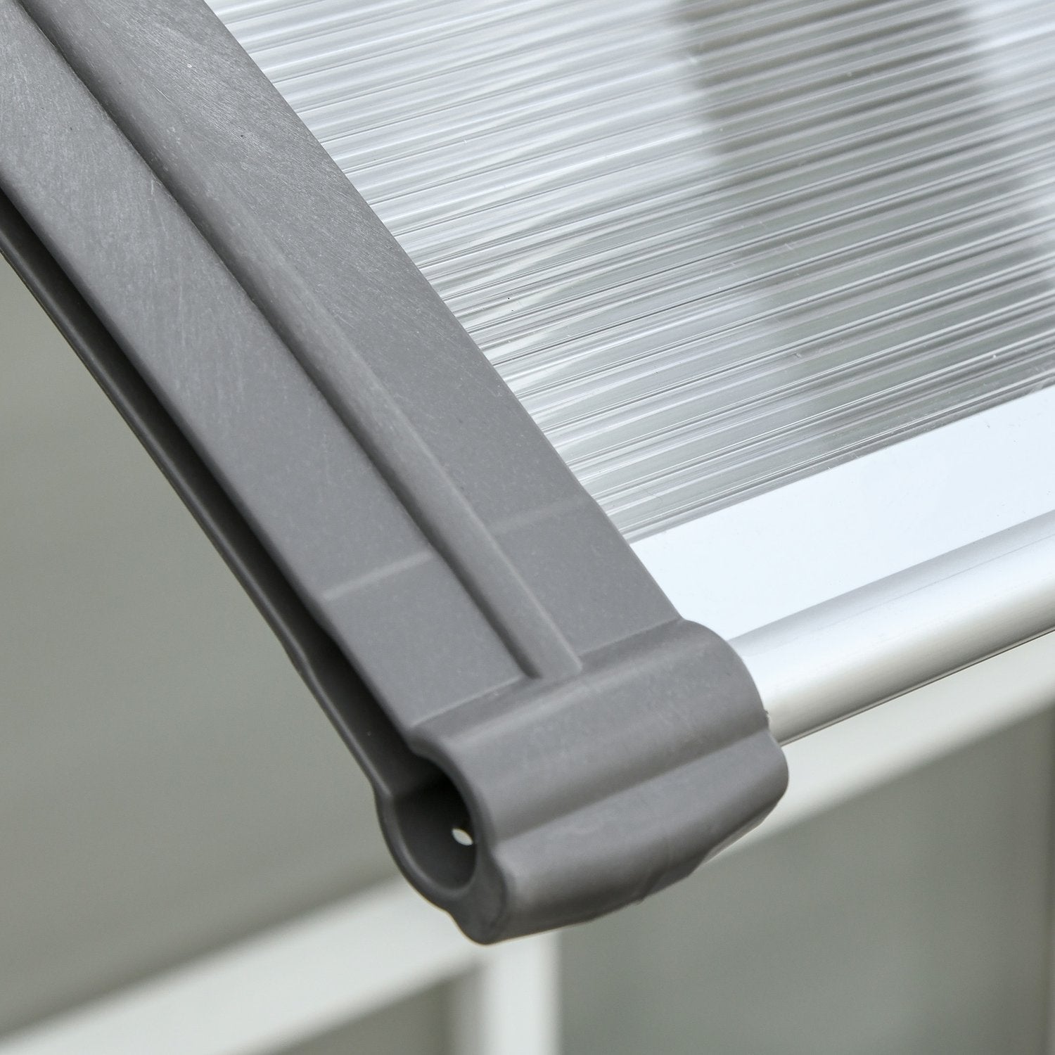 Dörrkapell – polykarbonat, aluminium, 110x60 cm, grå