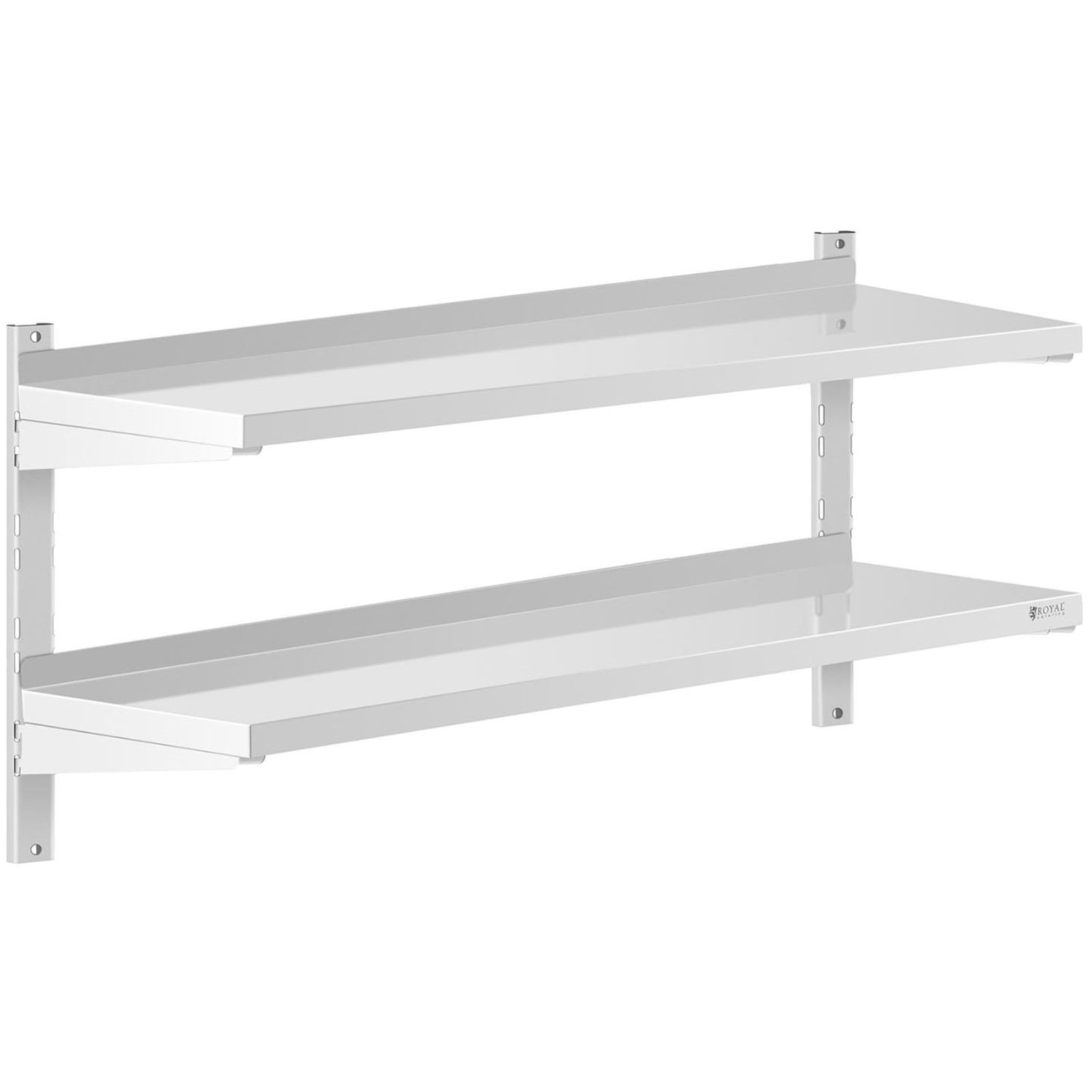 Dubbel, justerbar hängande cateringvägghylla, STÅL 120 x 40 cm