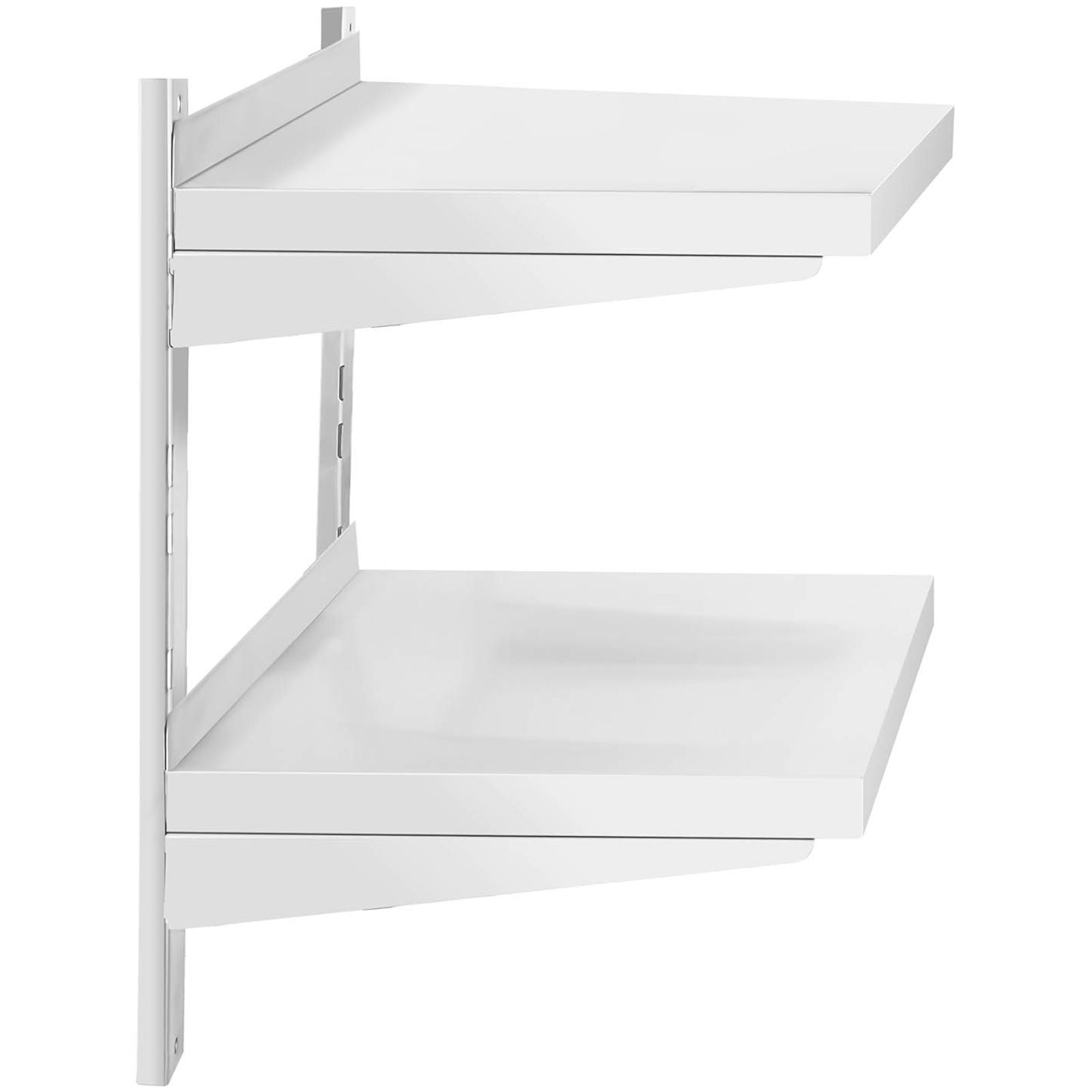 Dubbel justerbar hängande cateringvägghylla, STÅL 60 x 40 cm