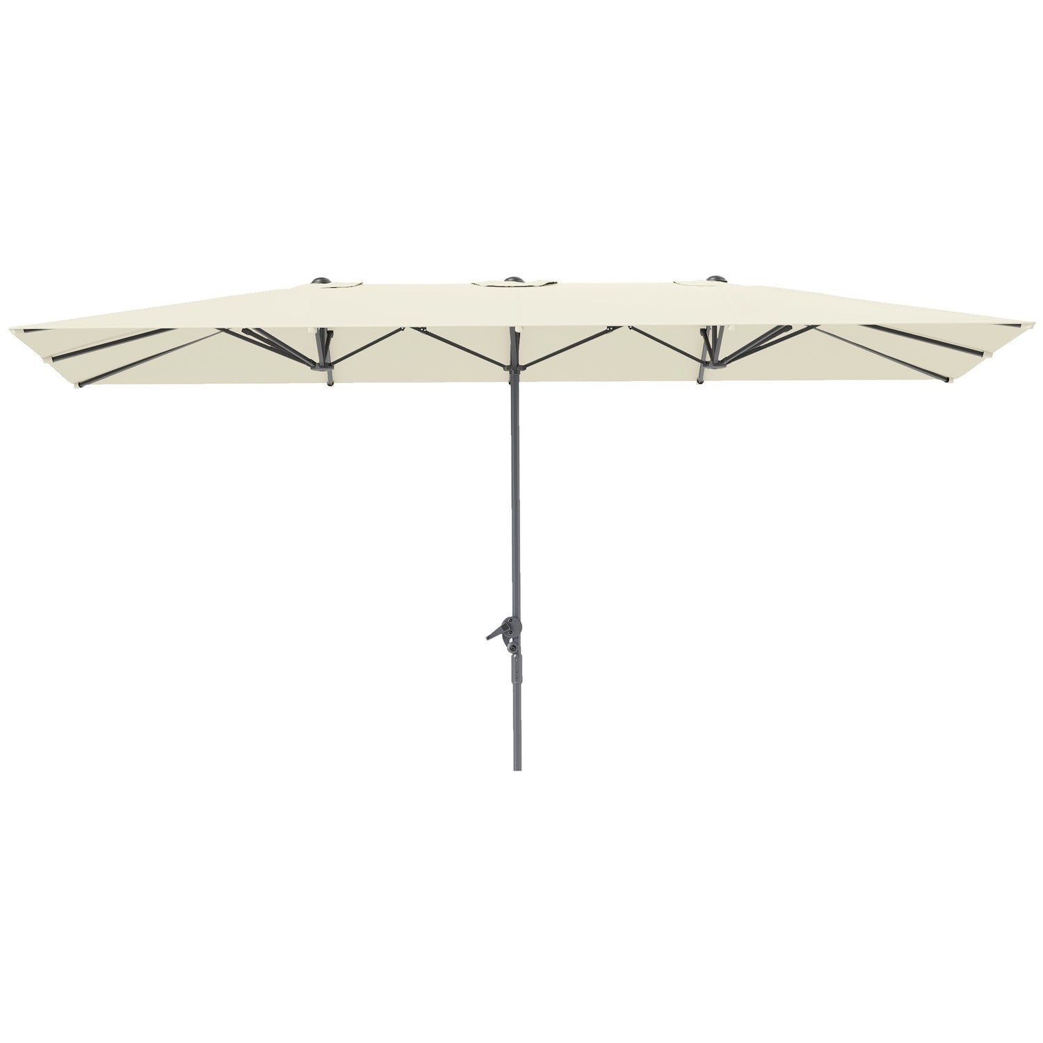 Dubbelparasoll, vindtät UV50+ 451x264cm, Krämvit