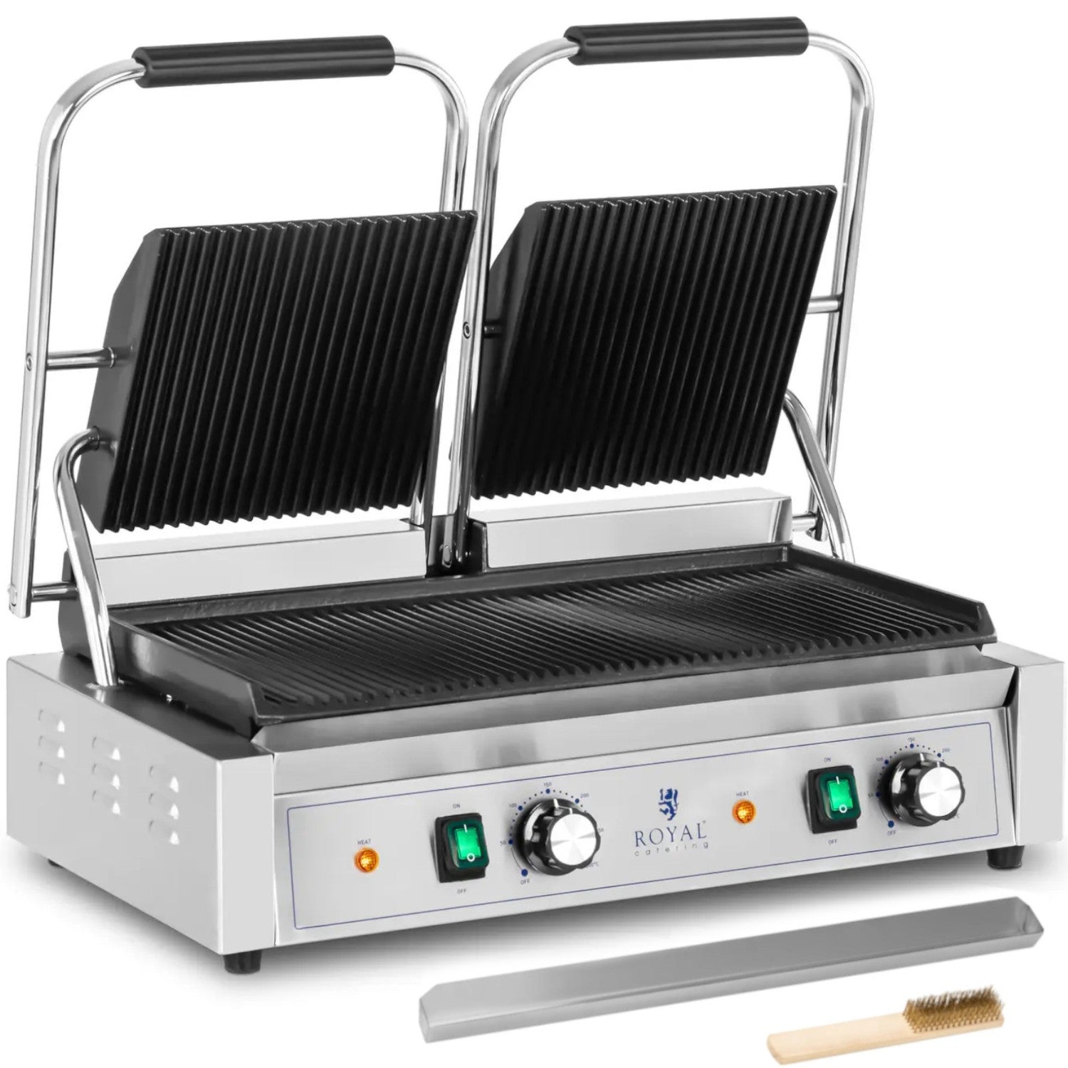 Dubbelsidig, räfflad kontaktgrill 3600 W