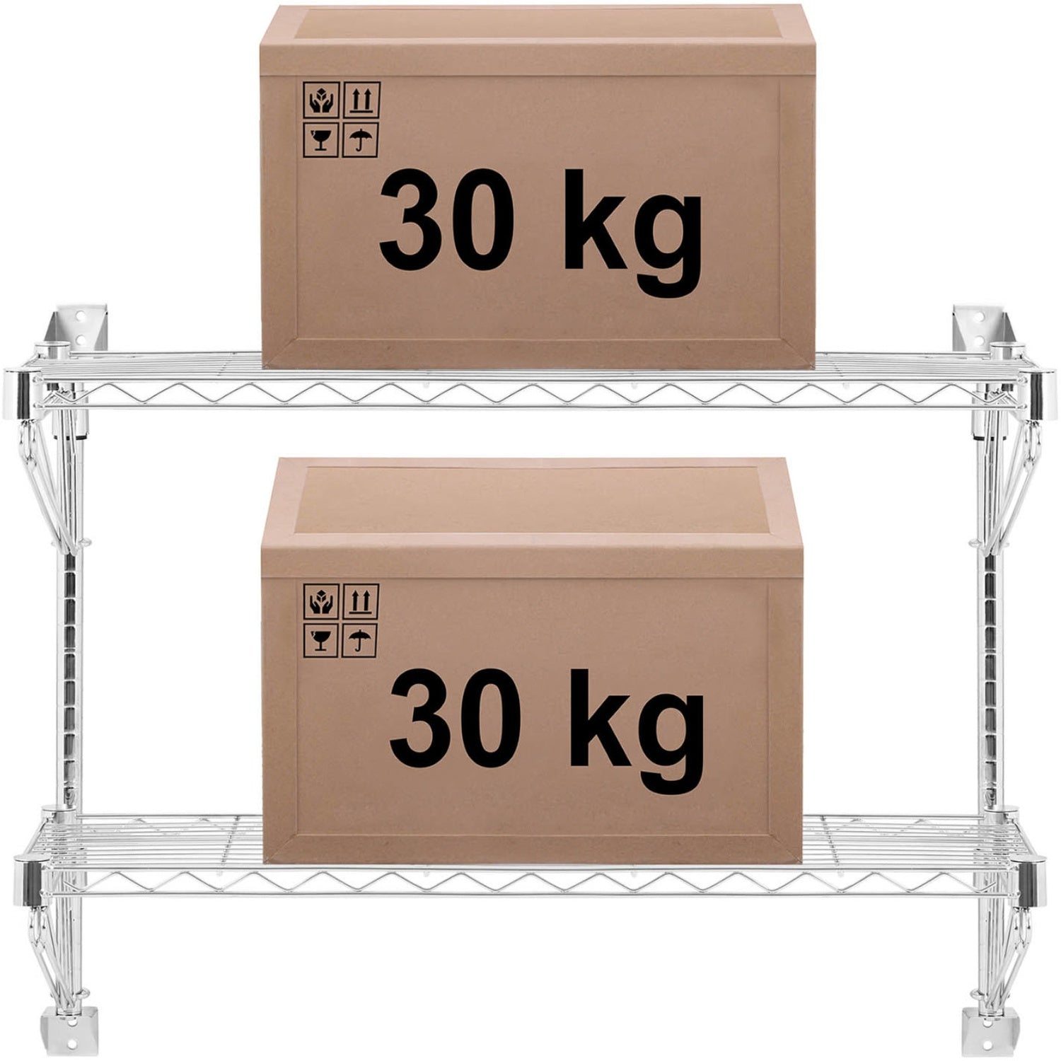 Dubbelväggstrådhylla upp till 60 kg 90 x 35 x 60 cm