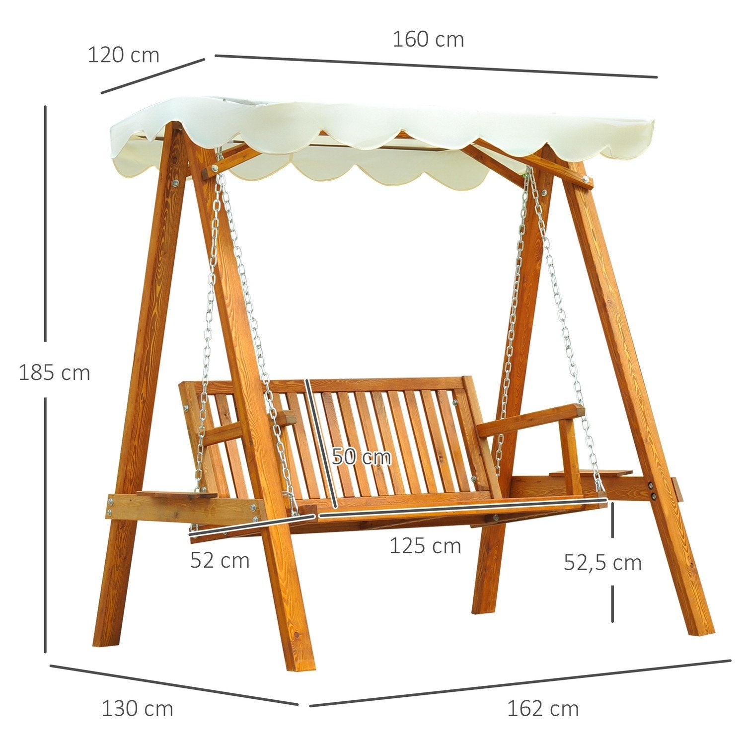 Hollywood Swing Hage Swing Swing Bench Swing 2-seters lerk