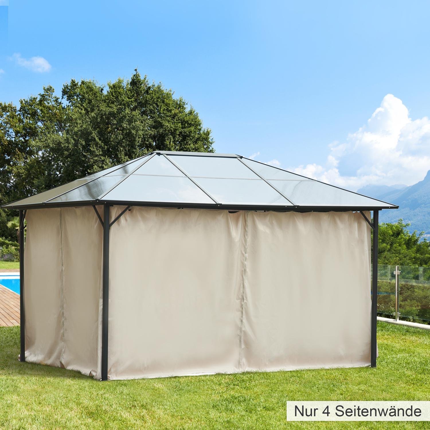 Paviljong 4 Sidepaneler For 3X4 M Hage Paviljong Festtelt Polyester Beige 352 X 205 Cm