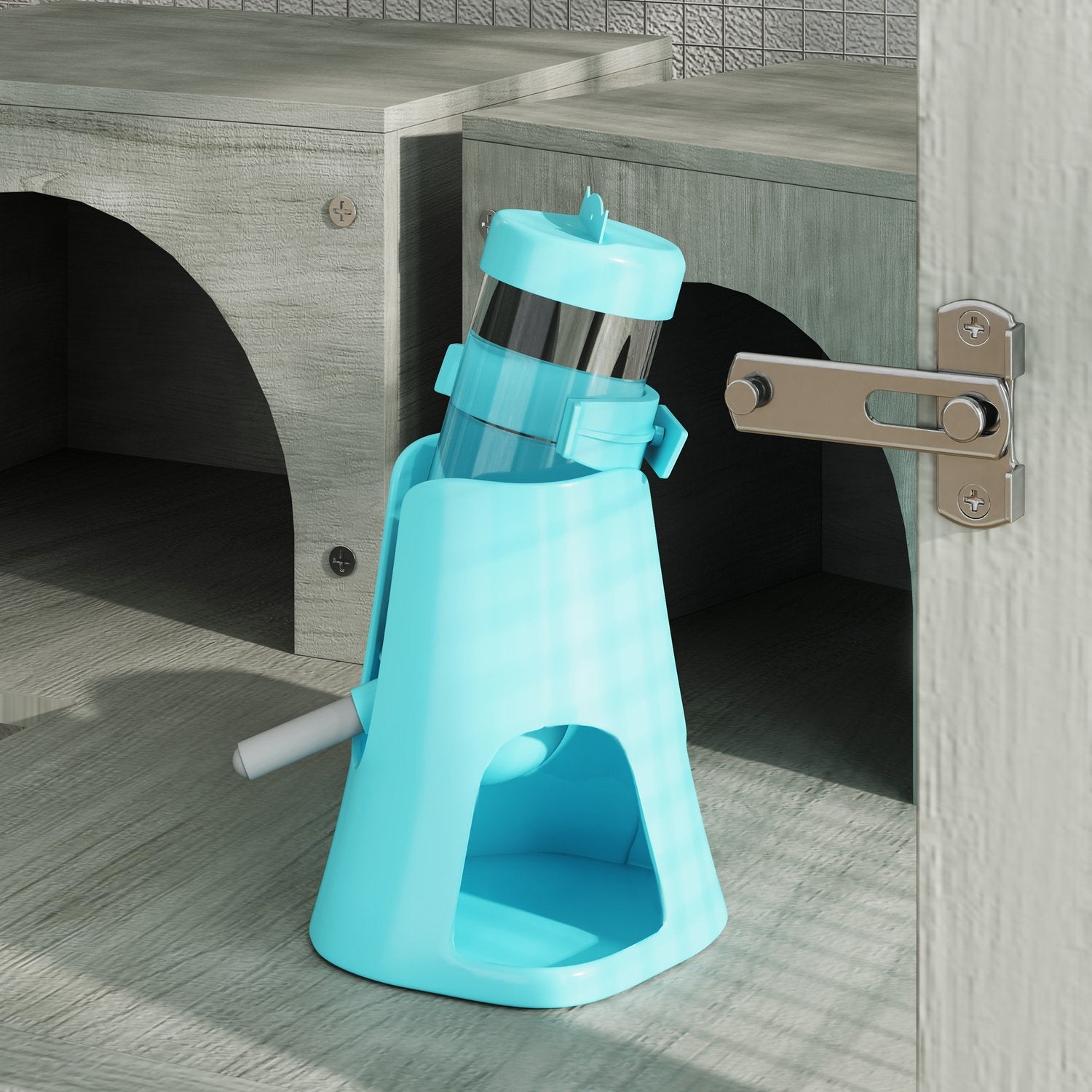 Dvärghamsterbur i trä – 4 nivåer, hyddor och tillbehör