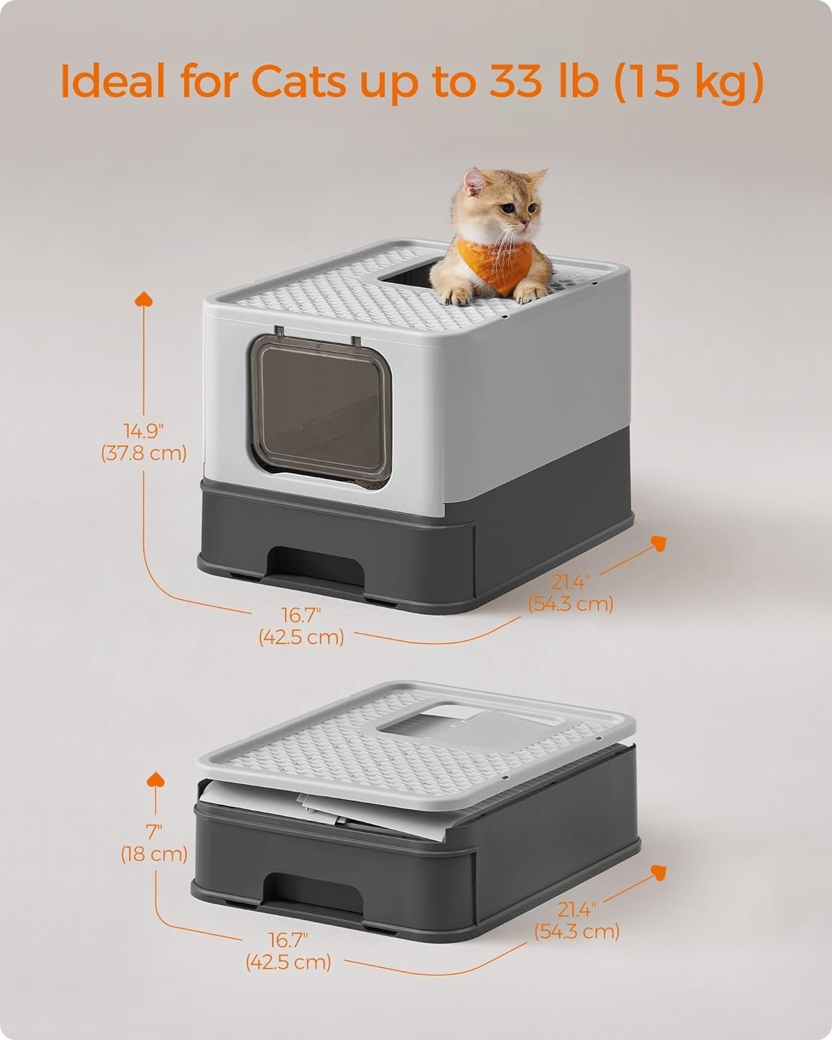 Easy-Clean uttrekkbar kattesandboks med anti-lekkasjedesign