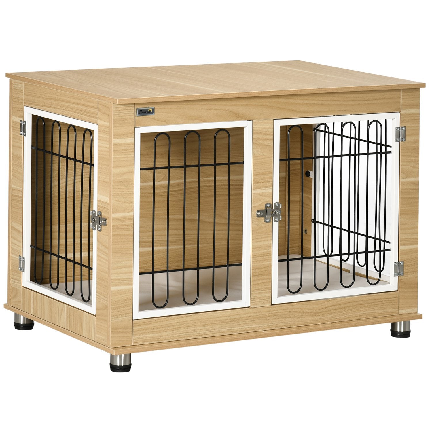 Ek Dog Cage bordsskiva, dubbla dörrar & kudde