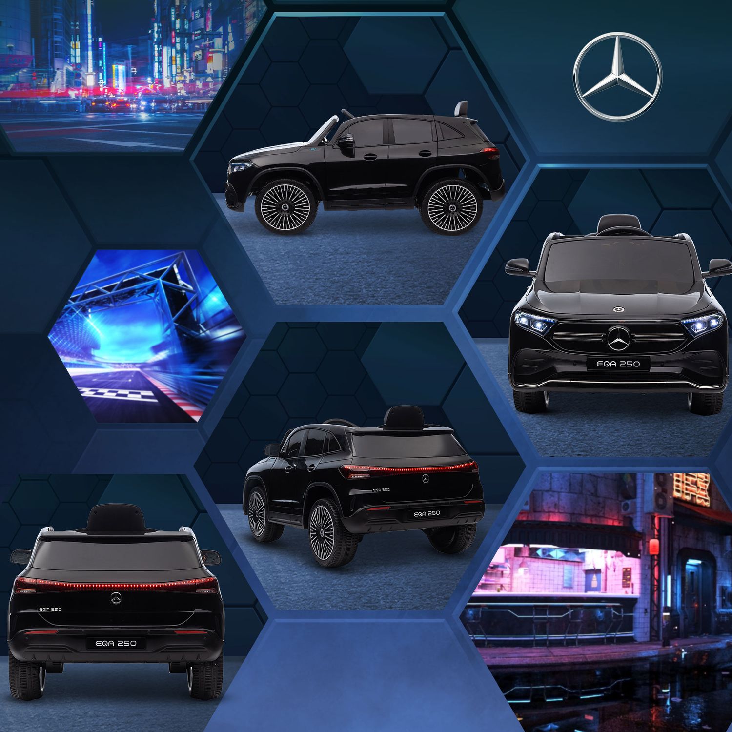 Elbil för barn med fjärrkontroll, MP3, lampor, 3-8 år