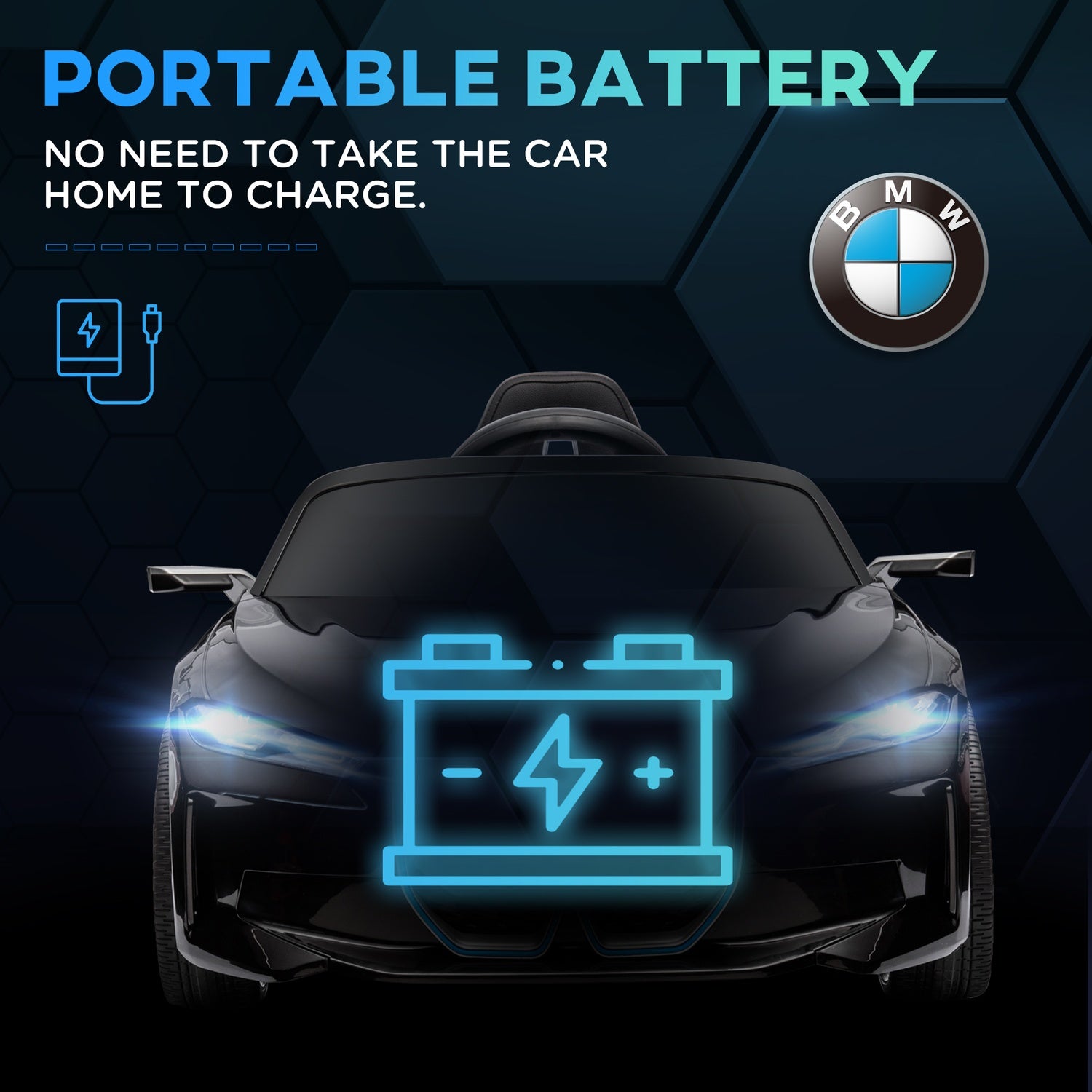 Elbil för barn med fjärrkontroll, strålkastare och MP3-spelare