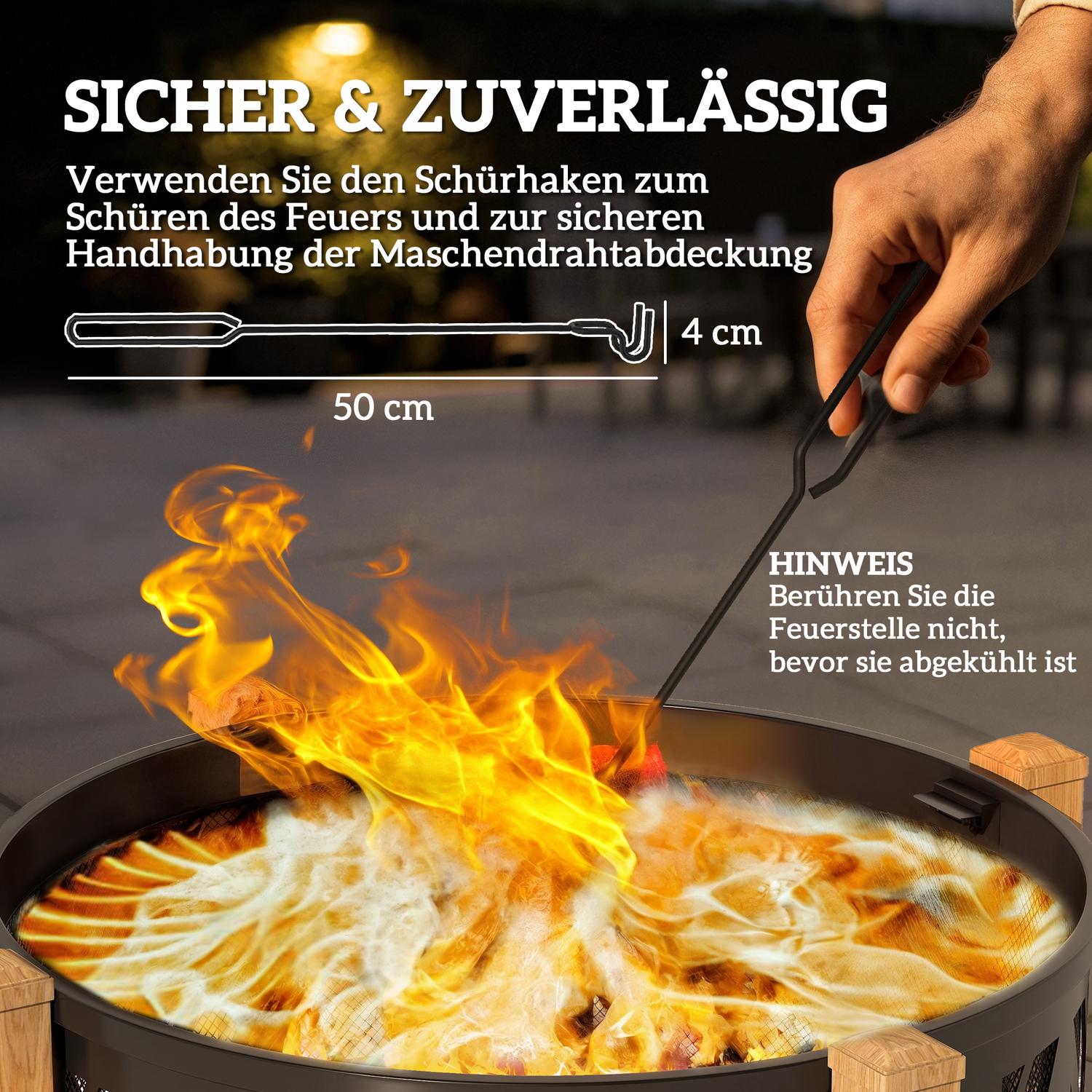 Eldstad 2-i-1, 75x58 cm, gnistskydd, grillgaller