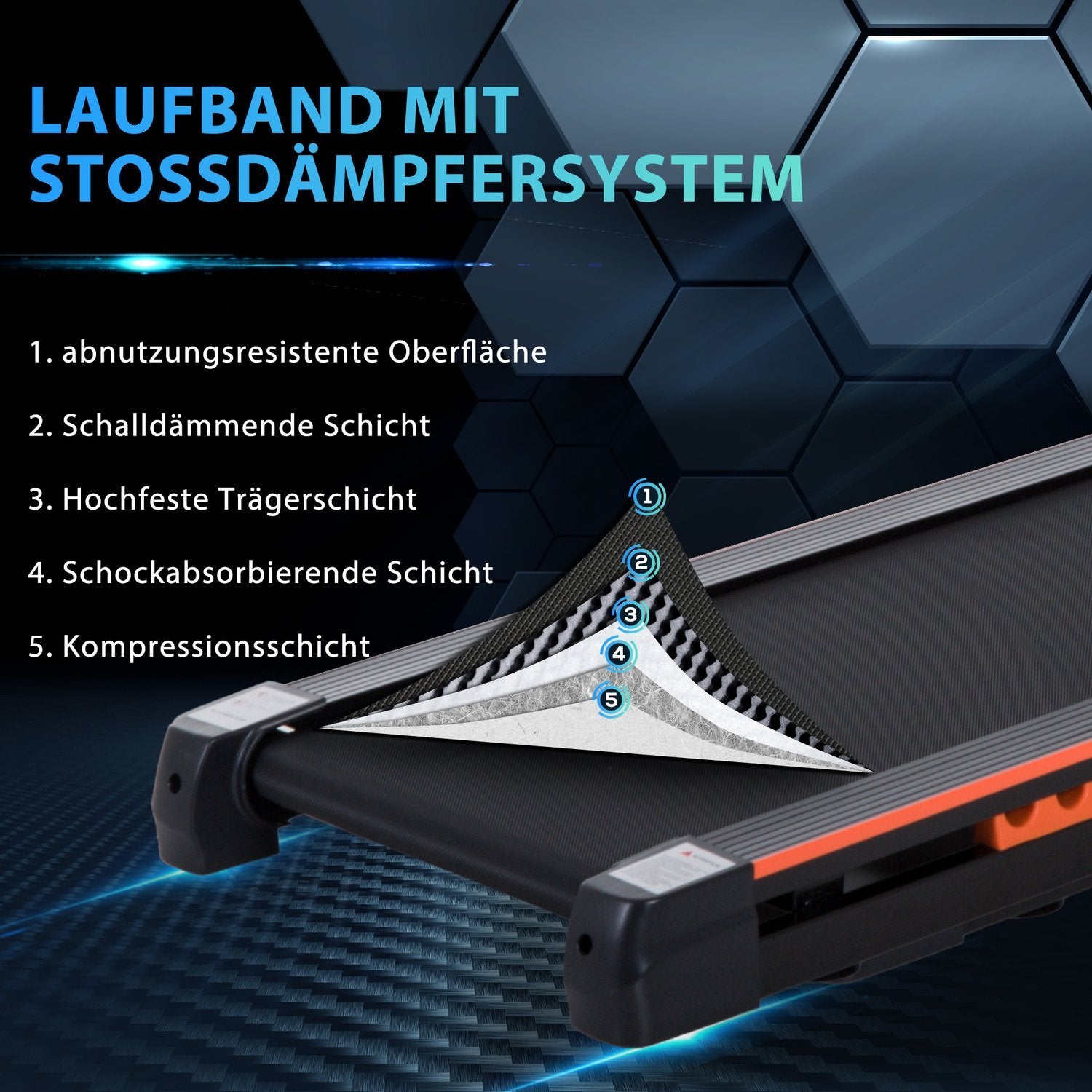 Elektrisk tredemølle med LCD-skjerm, sammenleggbar treningsmaskin, 1-6 km/t, stål, svart, 105 x 56 x 108,5 cm