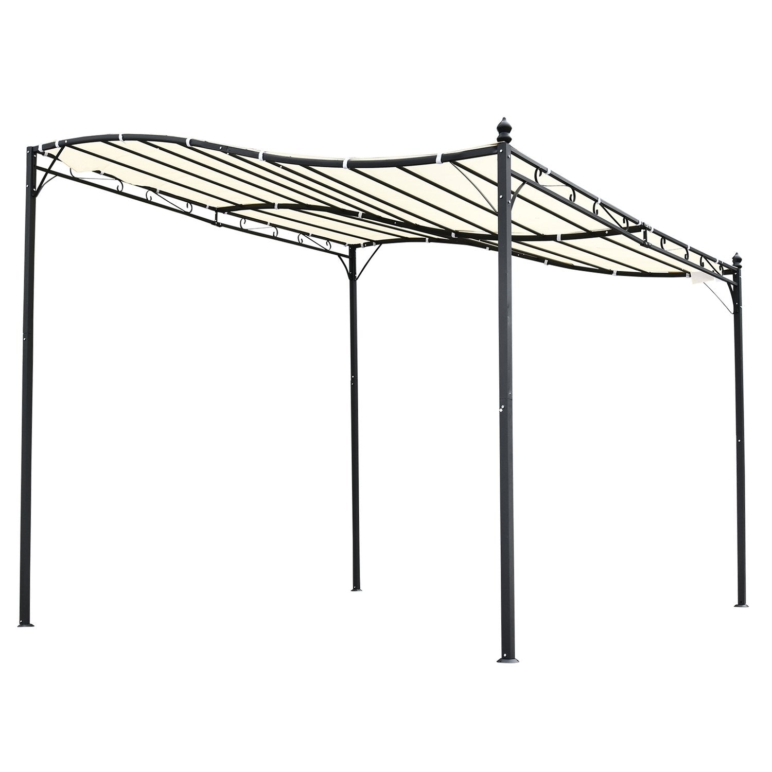 Pergola Garden Gazebo Baldakin Tält Metall, Kräm, 297X297Cm