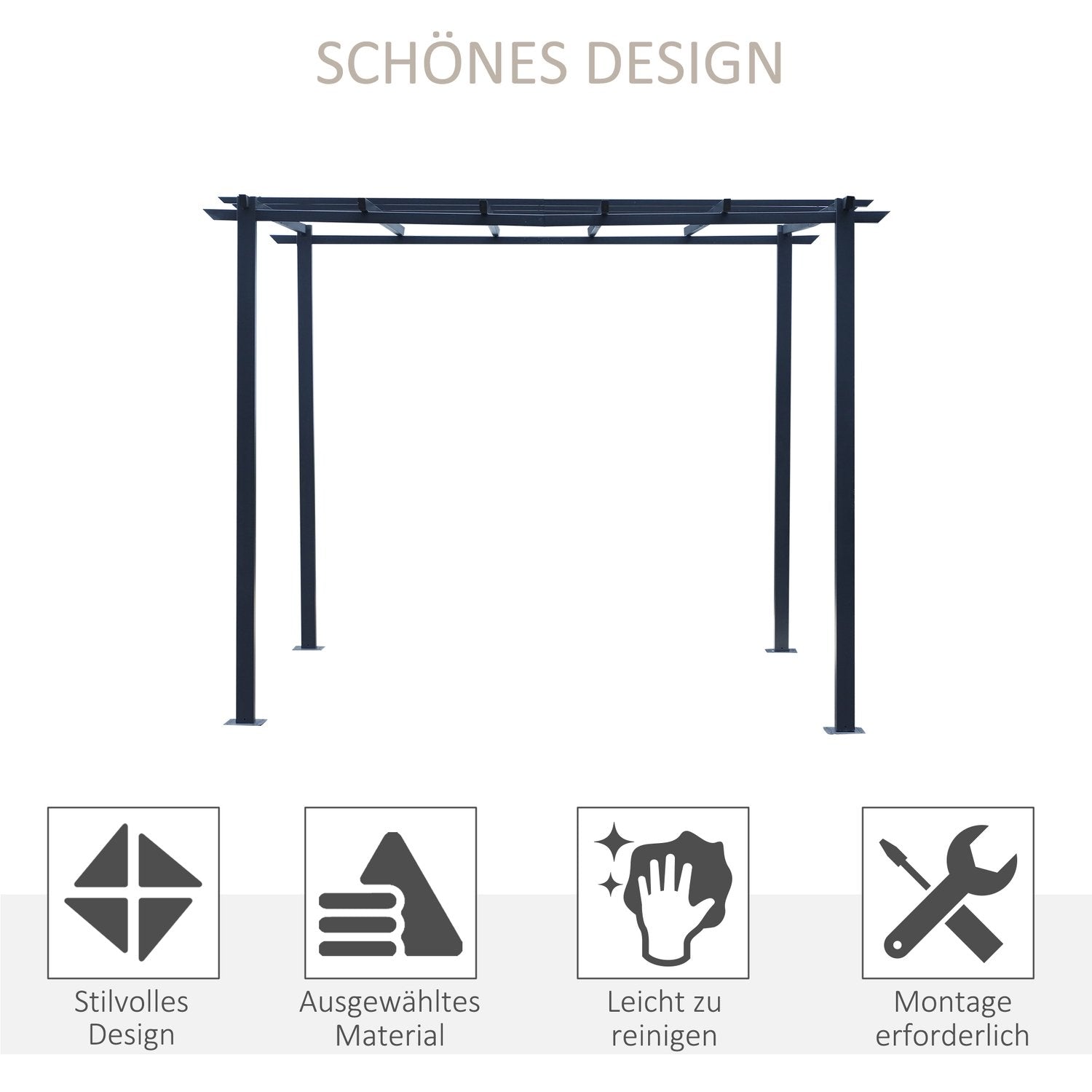 Rose Pavilion Stall Plant Arch Som Spaljé, Trädgårdspaviljong, Väderbeständig, Metall, Svart, 2,97X2,95X2,3M