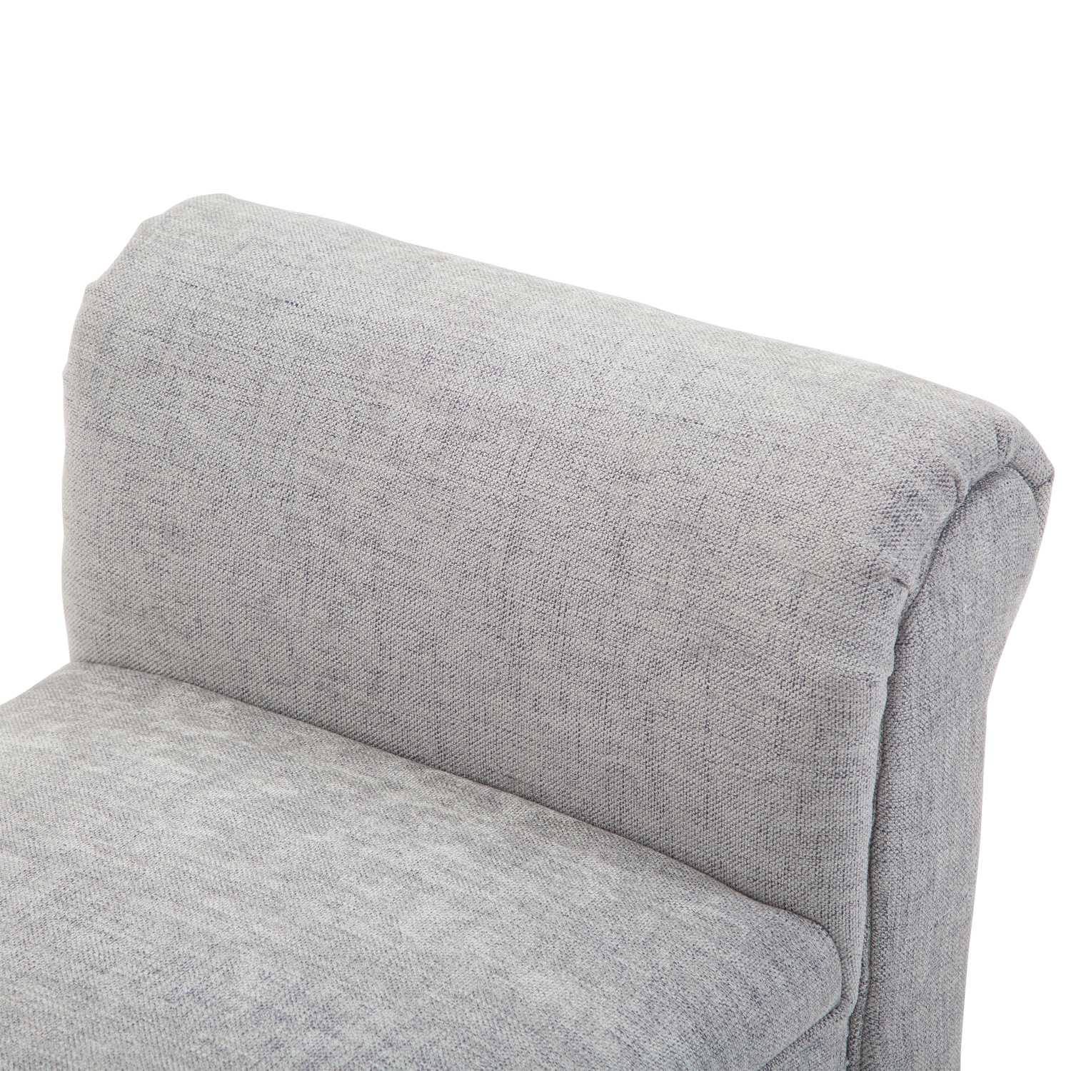Elegant ljusgrå stoppad bänk med rullade sidor