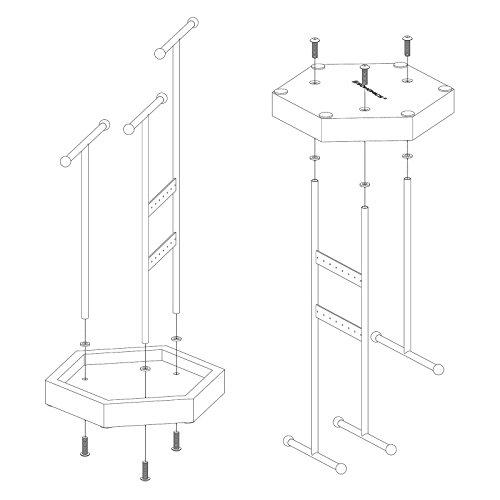 Elegant smykkeholder med trebunn og 16 hull