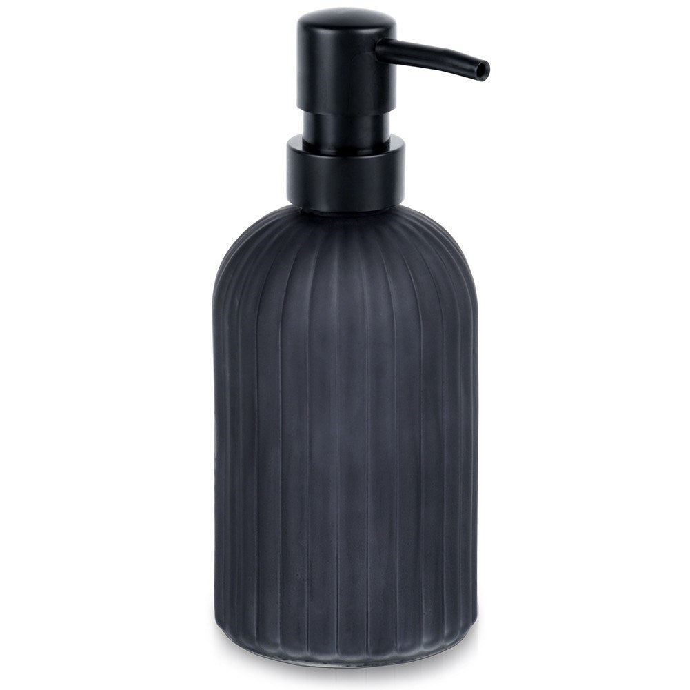 Elegant svart tvålpump i glas för kök & badrum