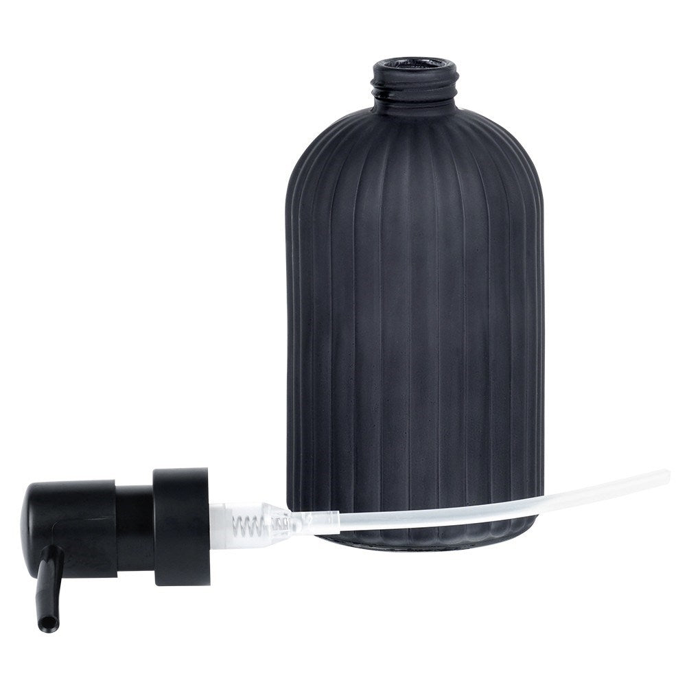 Elegant svart tvålpump i glas för kök & badrum